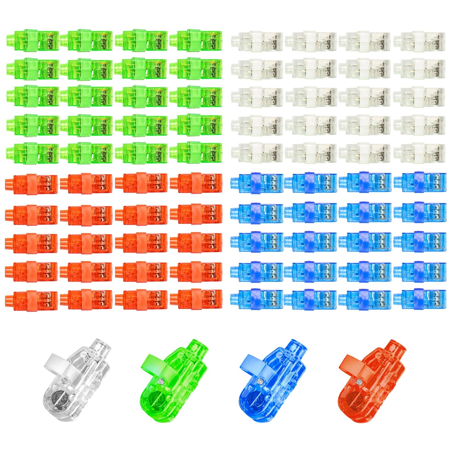 Novelty Place 80Pcs LED Party Finger Lights for Kids, Glow Up Finger Flashlight Light Up Ring Toys for Party Favor, Halloween, Raves, Concert Shows