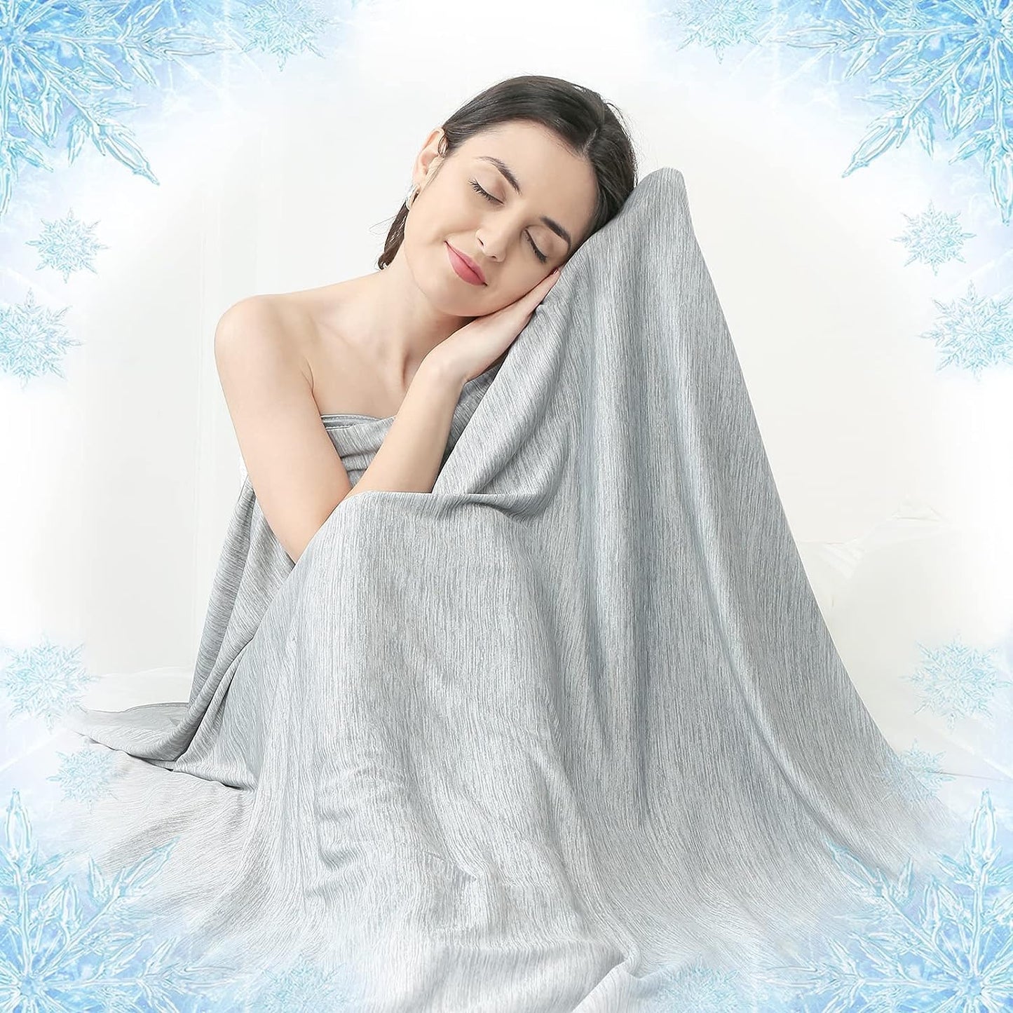 Elegear Cooling Blanket King, Breathable Summer Blanket Lightweight Q-MAX>0.5, Arc-Chill 3.0 Fiber Cool-to-Touch Ice Cool Blanket Double Sided for Hot Sleeper Night Sweats, Adults, Grey, 90X108 inch