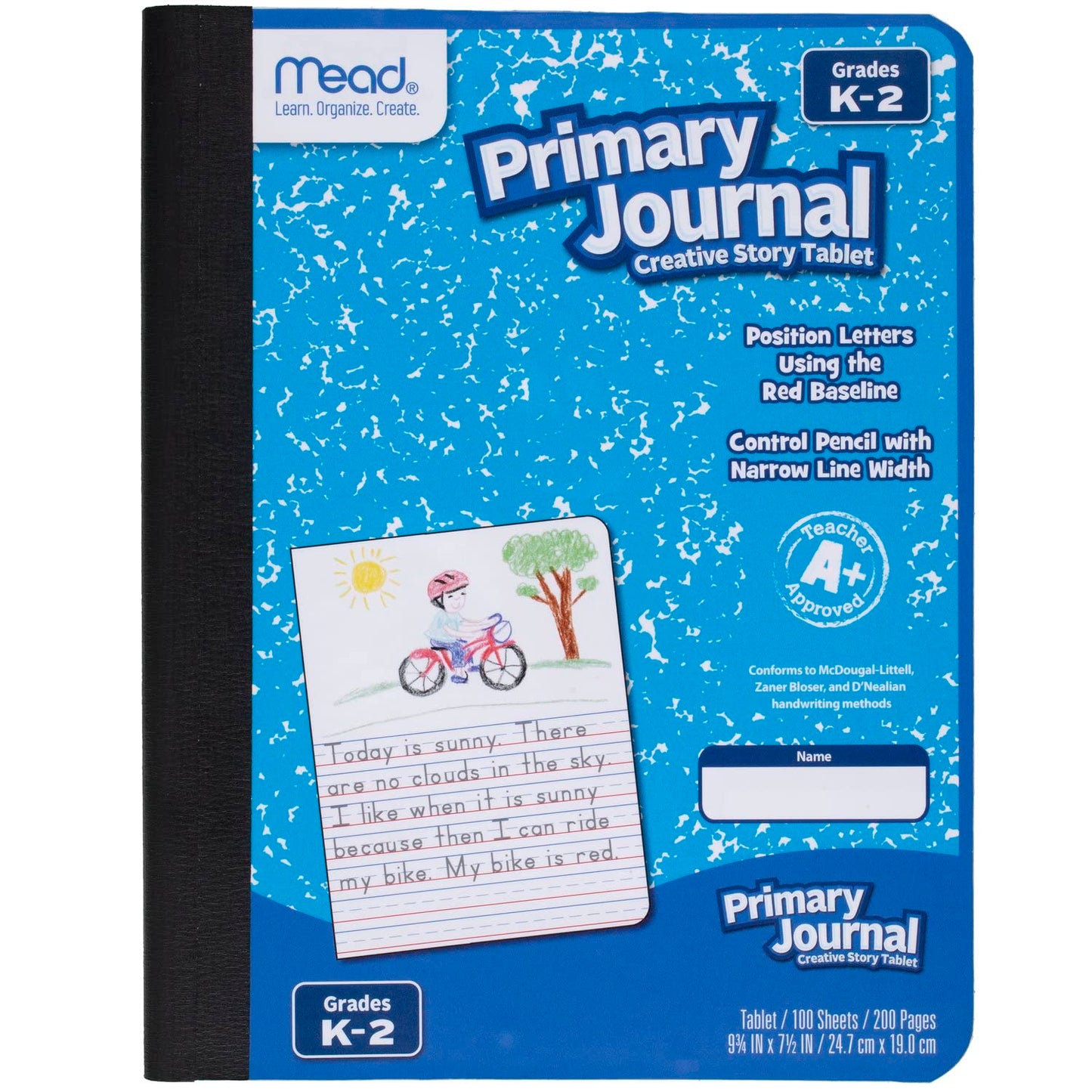 Mead Primary Journal, 12 Pack, Half Page Ruled, Grades K-2, 7-1/2" x 9-3/4", 100 Sheets per Journal, Assorted Colors (610052-ECM)