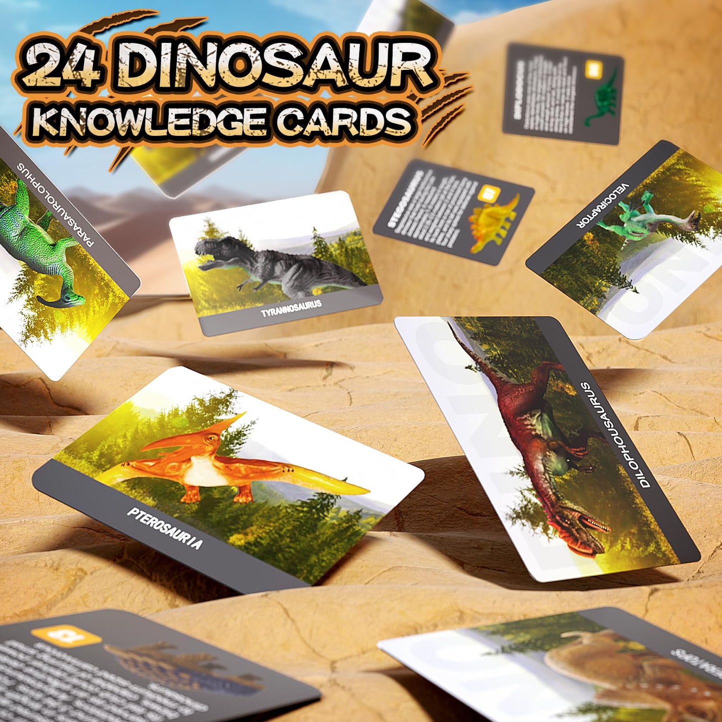 24 Dinosaur Eggs Excavation Dig Kit - Dinosaur Toys for Kids - Break Open Eggs and Discover 24 Cute Dinosaurs - Archaeology Preschool Science Crafts，STEM Science & Educational Toys Make Great Kids