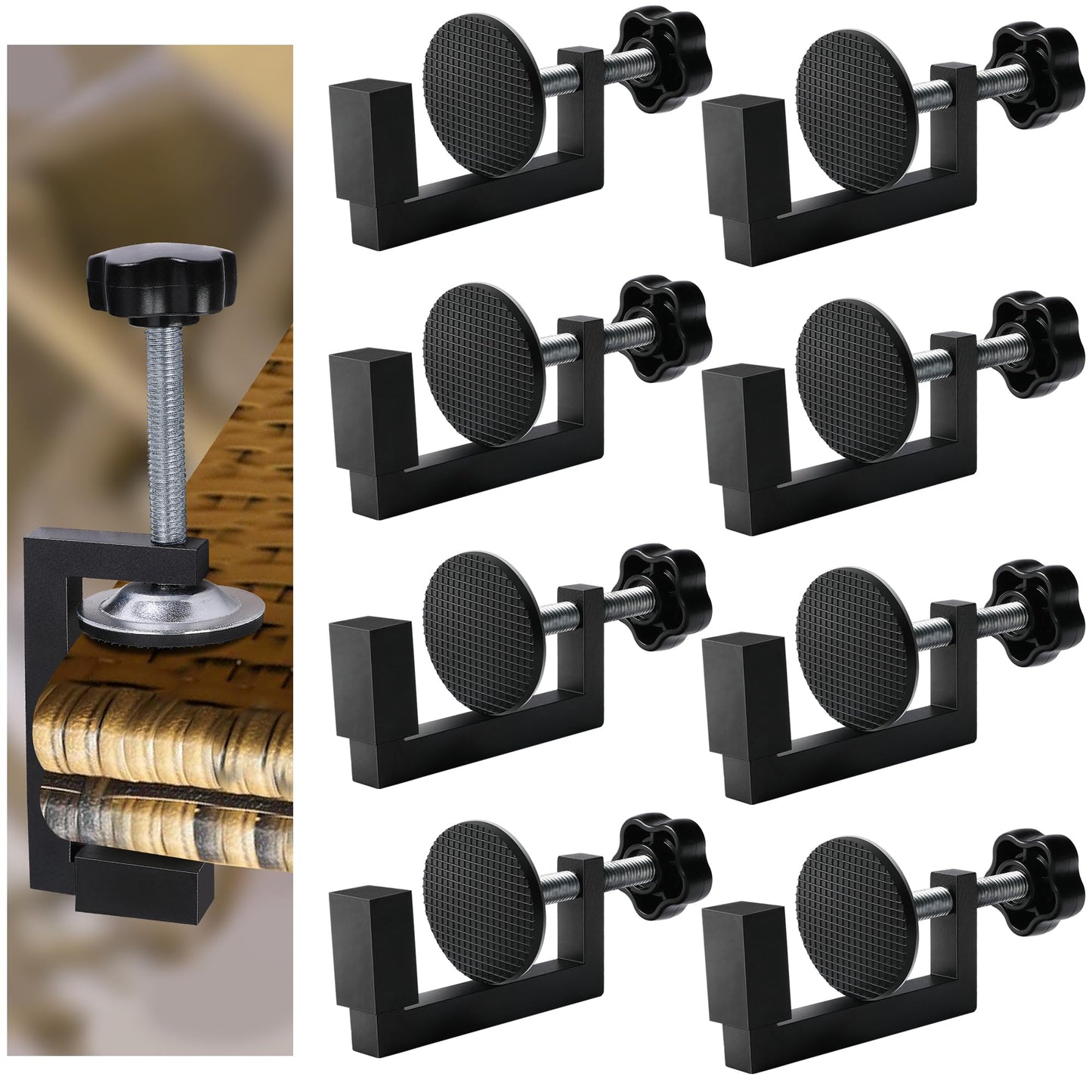 8Pcs Adjustable Patio Clips - Outdoor Rattan Furniture Clamps - Wicker Chair Fasteners for Keeping Furniture Together