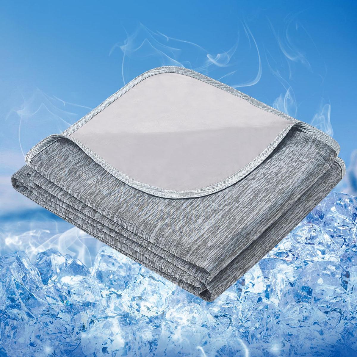 Cooling Blanket Queen Size, Lightweight & Breathable Summer Blanket for Hot Sleepers & Night Sweats, Double-Sided Cool-to-Touch Design, Smooth Cooling Blanket for Bed, 79" x 86"