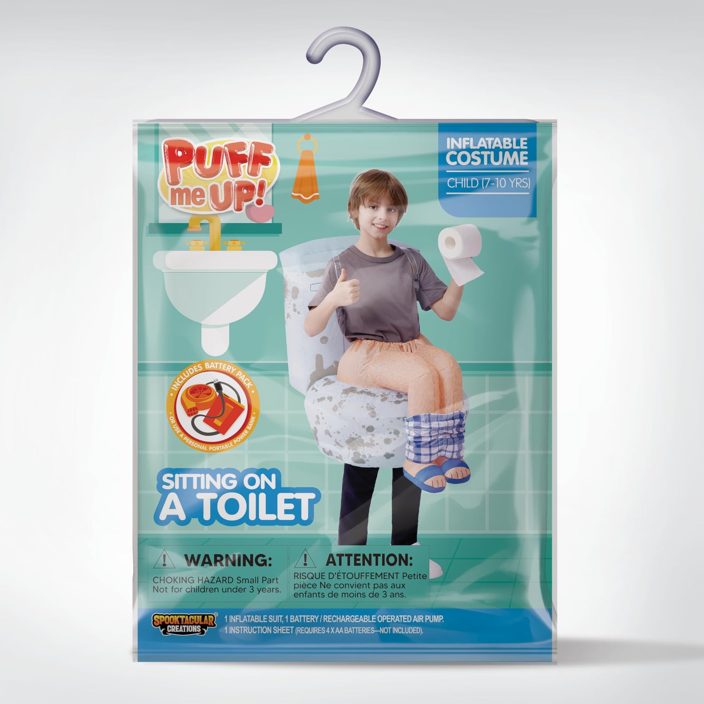 Spooktacular Creations Kids Halloween Inflatable Costumes, Sitting on a Toilet Costume for Halloween Themed Parties