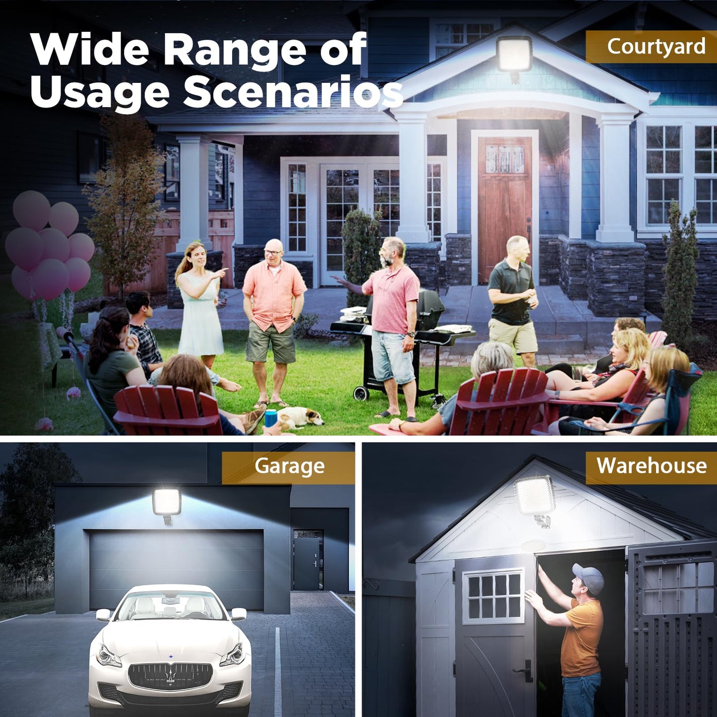 WILLGOTOP 150W LED Parking Lot Light Motion Sensor Flood Light Outdoor, 20000LM LED Barn Light with Dusk to Dawn Photocell, 150° Adjustable Security Lights, 6500K for Garage Yard Farmhouse