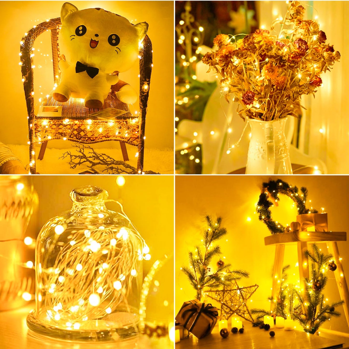 [30 Pack] Fairy Lights Battery Powered Operated Twinkle Lights 7 FT/20 LED Mini String Battery Lights Small Fairy Lights for Mason Jars Outdoor Party Christmas Bedroom Decor, Warm White