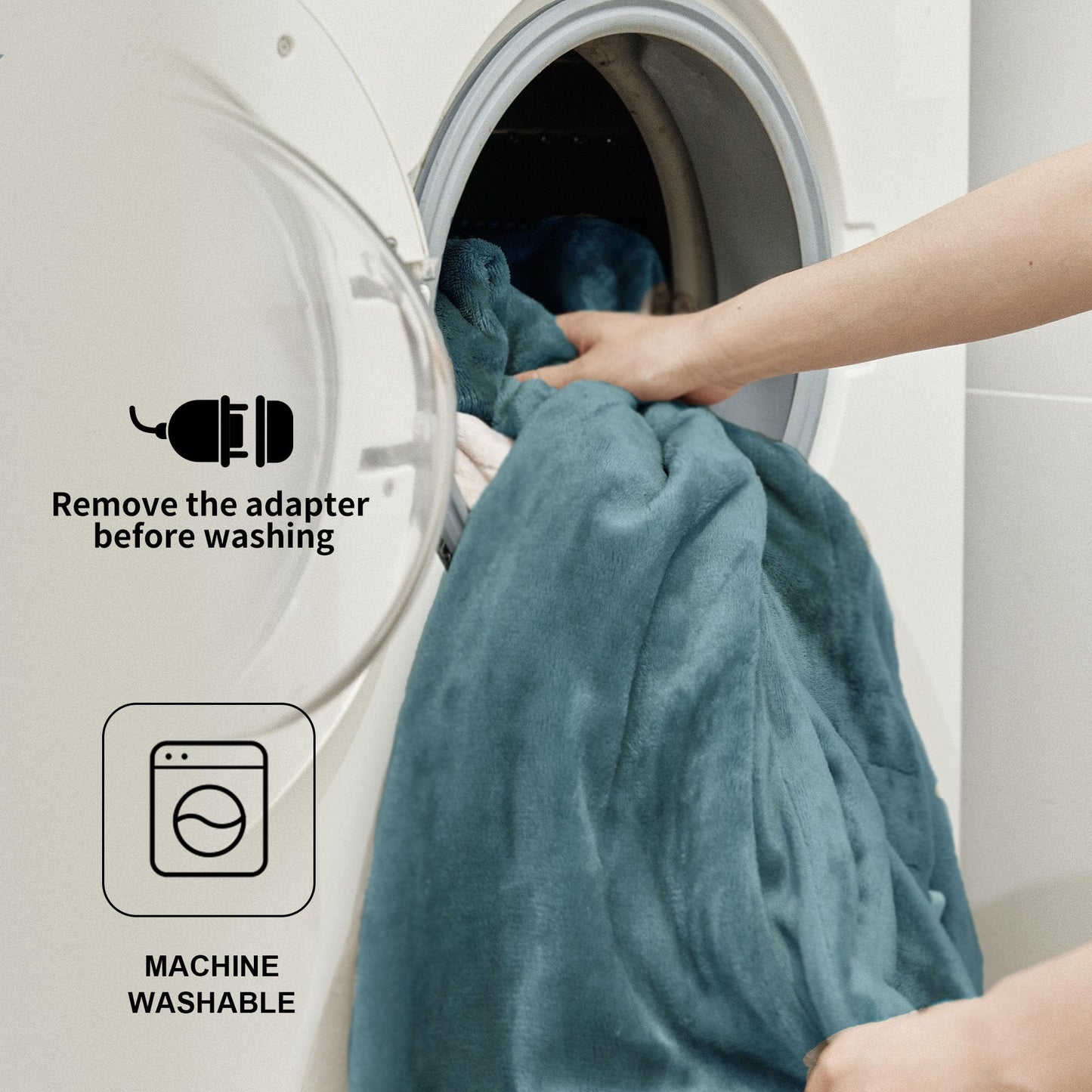 JET'S HOME Heated Blanket King 100"x90" - ETL&FCC Certified Flannel Electric Blanket Throw Machine Washable Heating Blanket with 4 Heating Levels 10 Hours Auto-Off Overheating Protection (Blue)