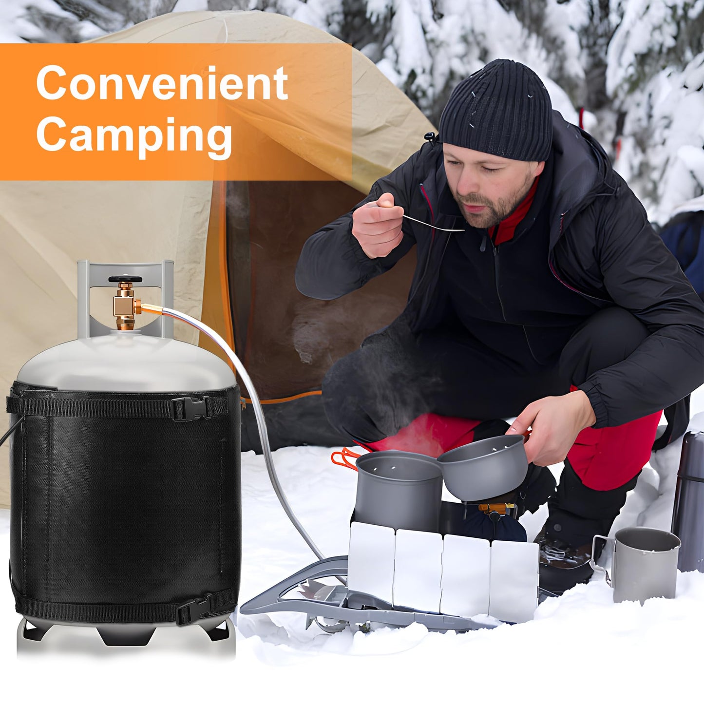 Propane Tank Heater Blanket - 47.5 x 13.5" Gas LP Cylinder Warmer With Temperature Control 85-105F for 30, 40 LB Tanks