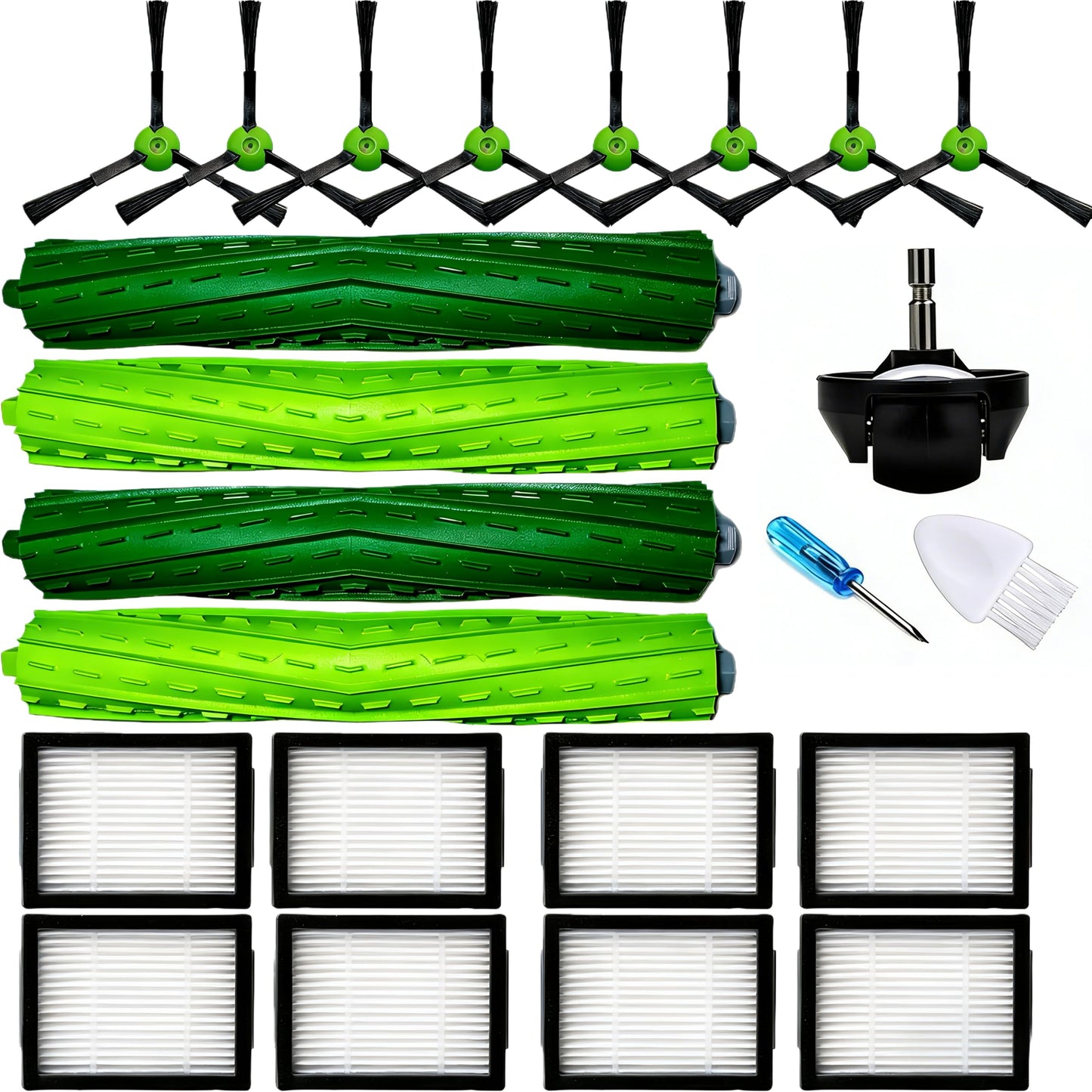 JoyBros 21-Pack Replacement Parts Compatible for iRobot Roomba E5 E6 i6 i6+ i3 i3+ i4 i4+ i7 i7+ i8+ Plus HEPA Filter Brush Roller Replenishment Accessroies
