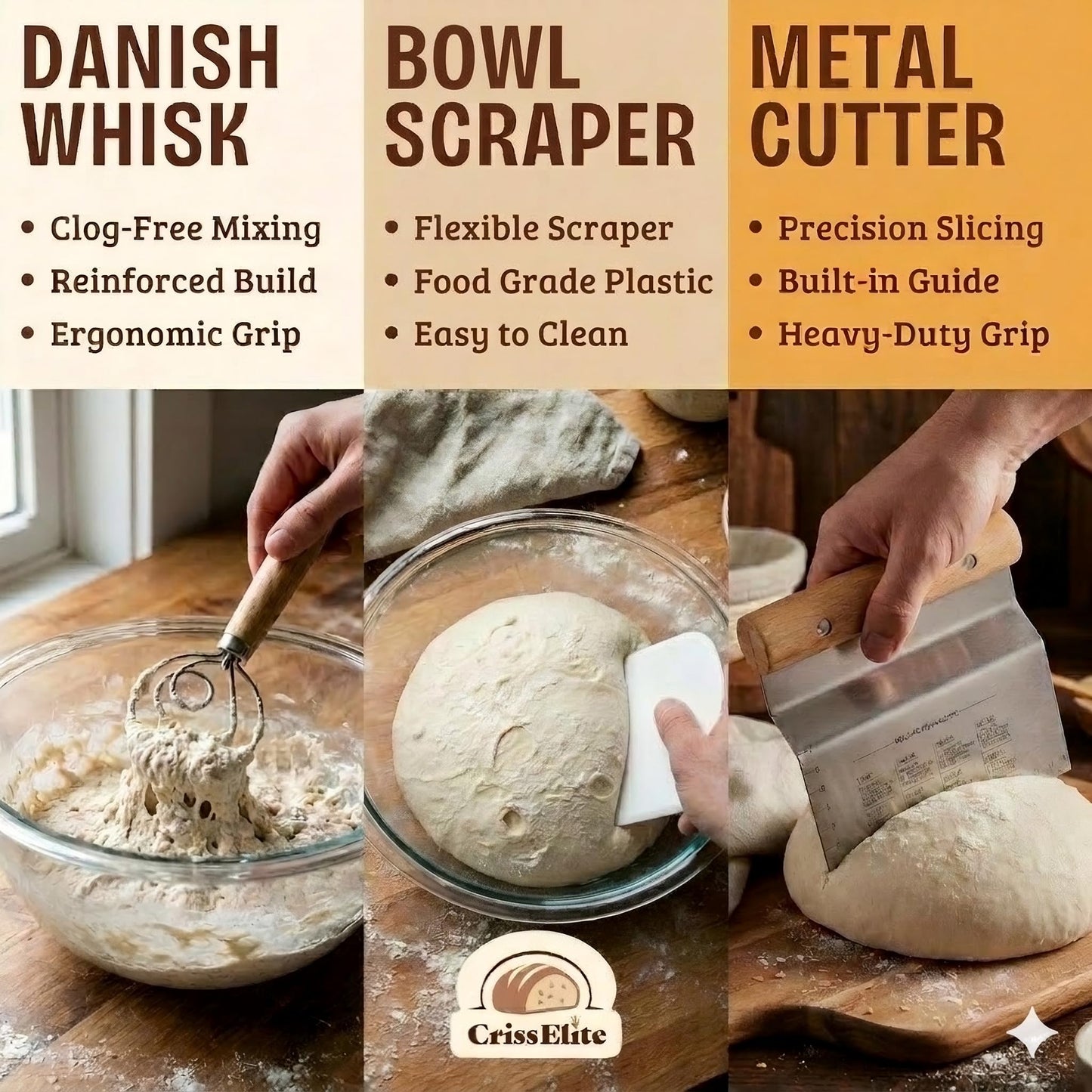 Sourdough Starter Kit for Beginners – 9”(23cm) Banneton Bread Proofing Basket with 24oz(710ml) Glass Sourdough Starter Jar & Sourdough Bread Baking Supplies, Easy No-Fail Kit, Gift for Home Bakers