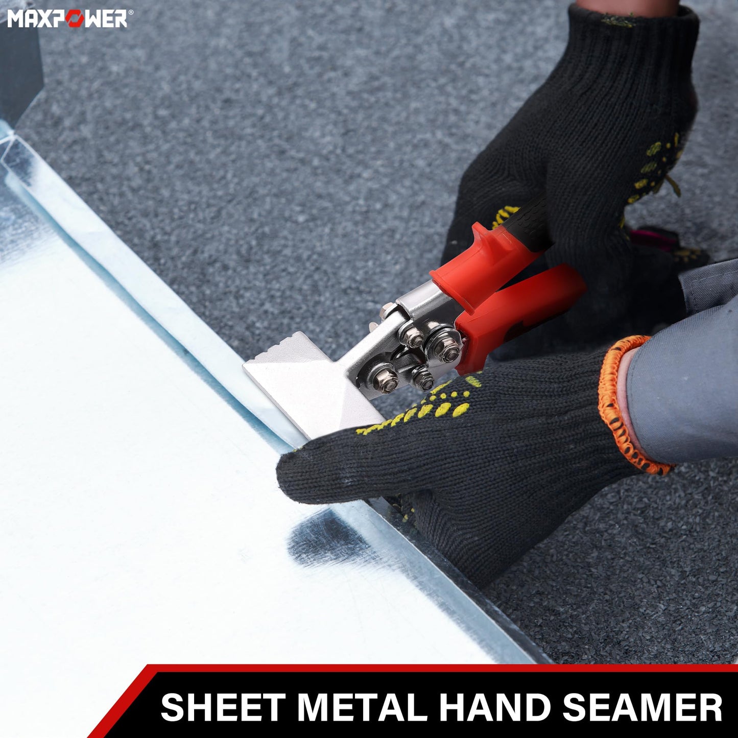 MAXPOWER Sheet Metal Hand Seamer, 2-Pack 3 Inch and 6 Inch Straight Jaw Sheet Metal Bender Tools with Ergonomic Handle
