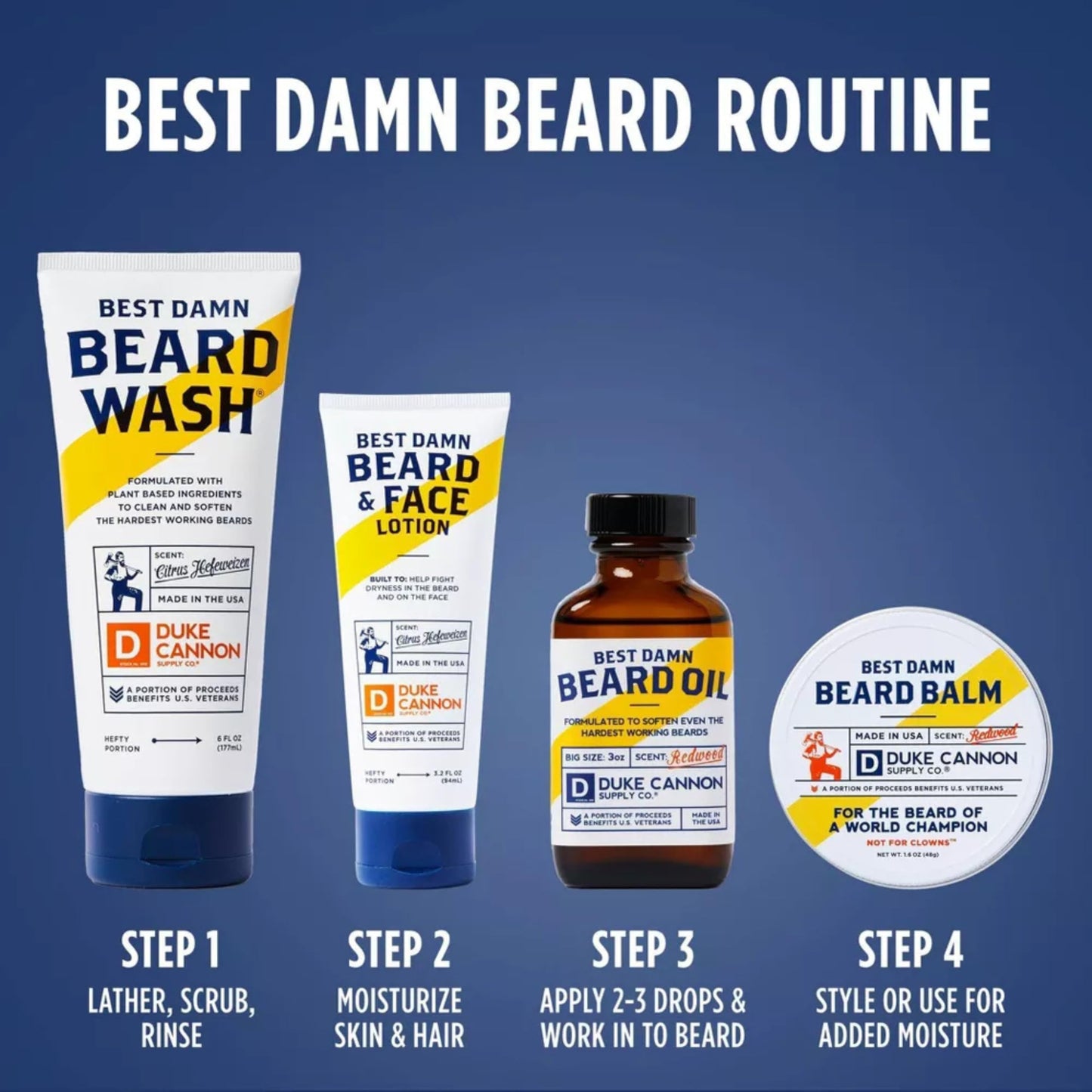 6 Pack Best Damn Beard Oil, Redwood Oil, 3-oz. -BDOIL1