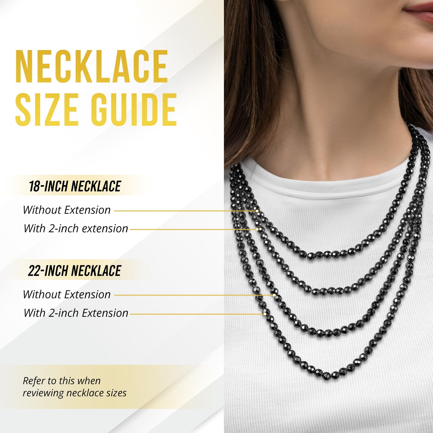 MagnetRX® Magnetic Hematite Necklace – Ultra Strength Hematite Stones – Unisex Beaded Hematite Necklace for Women and Men (Faceted Beads, 18 INCHES)