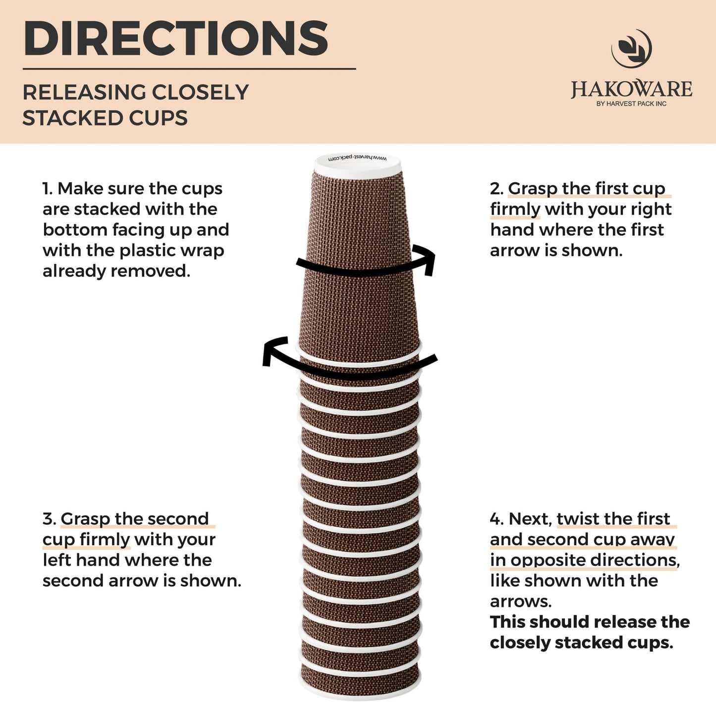 [150 Set] Harvest Pack 8 oz Disposable Coffee Cups, Insulated Ripple Double-Walled Paper Cup with Lid, Brown Geometric, Tea Hot Chocolate Drinks to go Coffee Cups