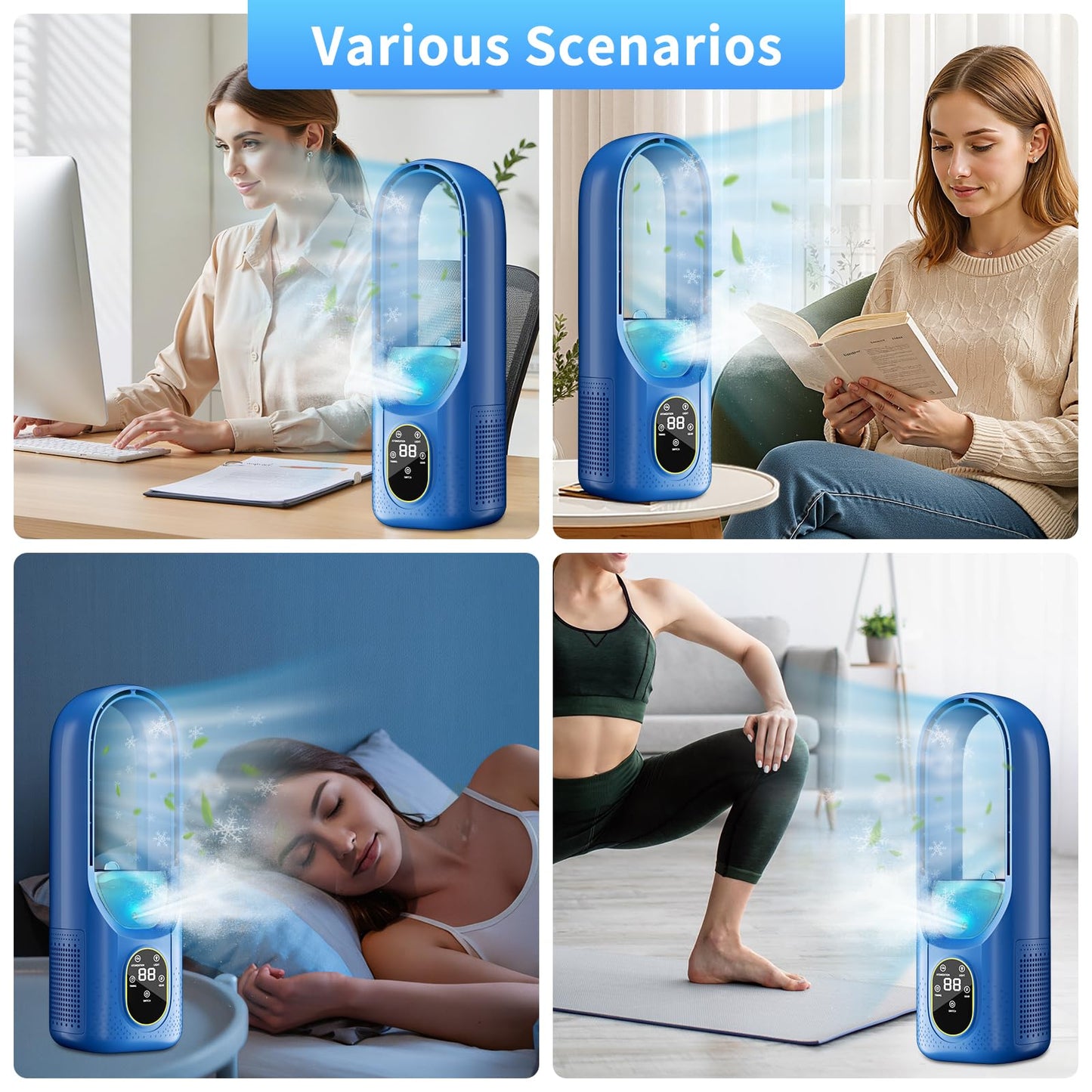 Mini Air Cooler - 3 in 1 Air Conditioner with Water Tank Touch Control - 3 Modes Portable Evaporative Air Cooler - AC Cooler Mist 6H Timer&6 Speeds - Quiet Small Swamp Cooler for Room Office Summer