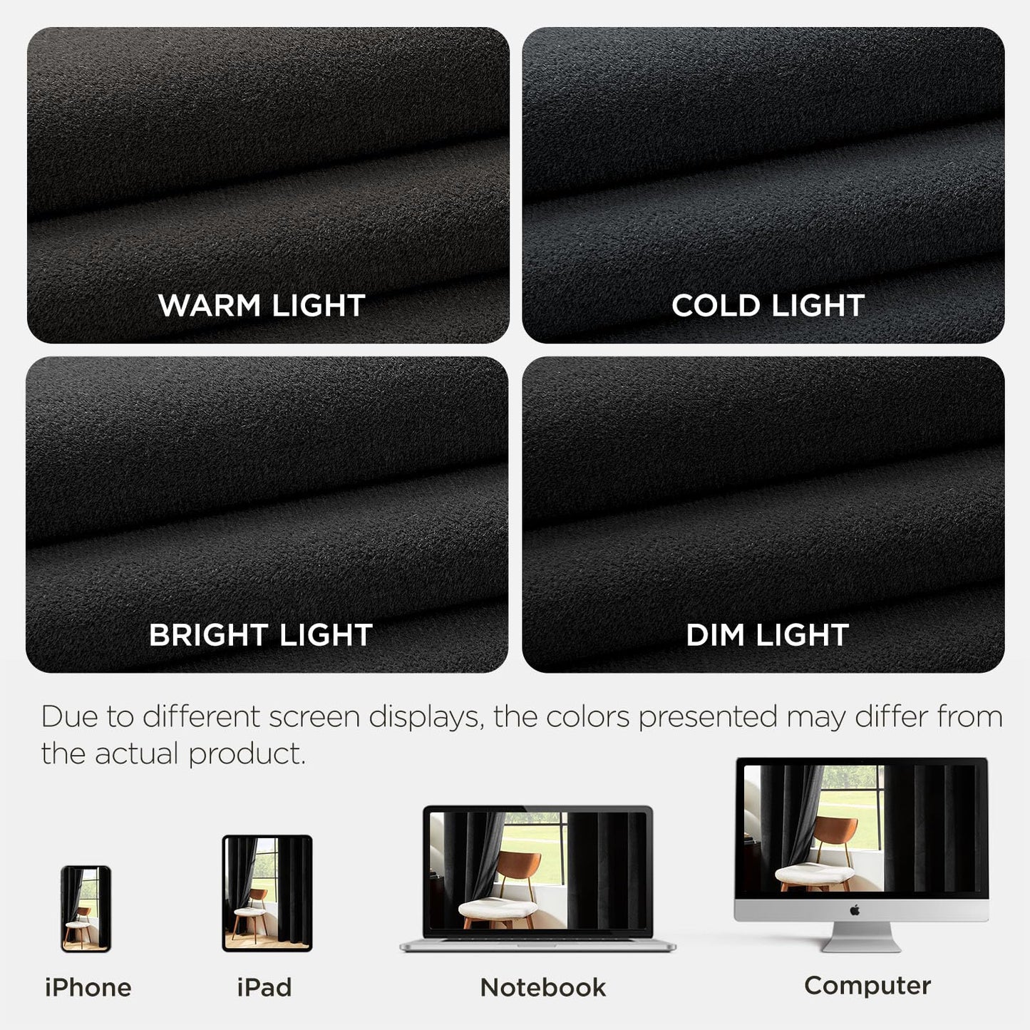 Joydeco Black Velvet Curtains 84 inch Length 2 Panels Burg Set, Luxury Rod Pocket Thermal Insulated Window Blackout Curtain, Room Darkening Drapes for Living Dining Room Bedroom Privacy