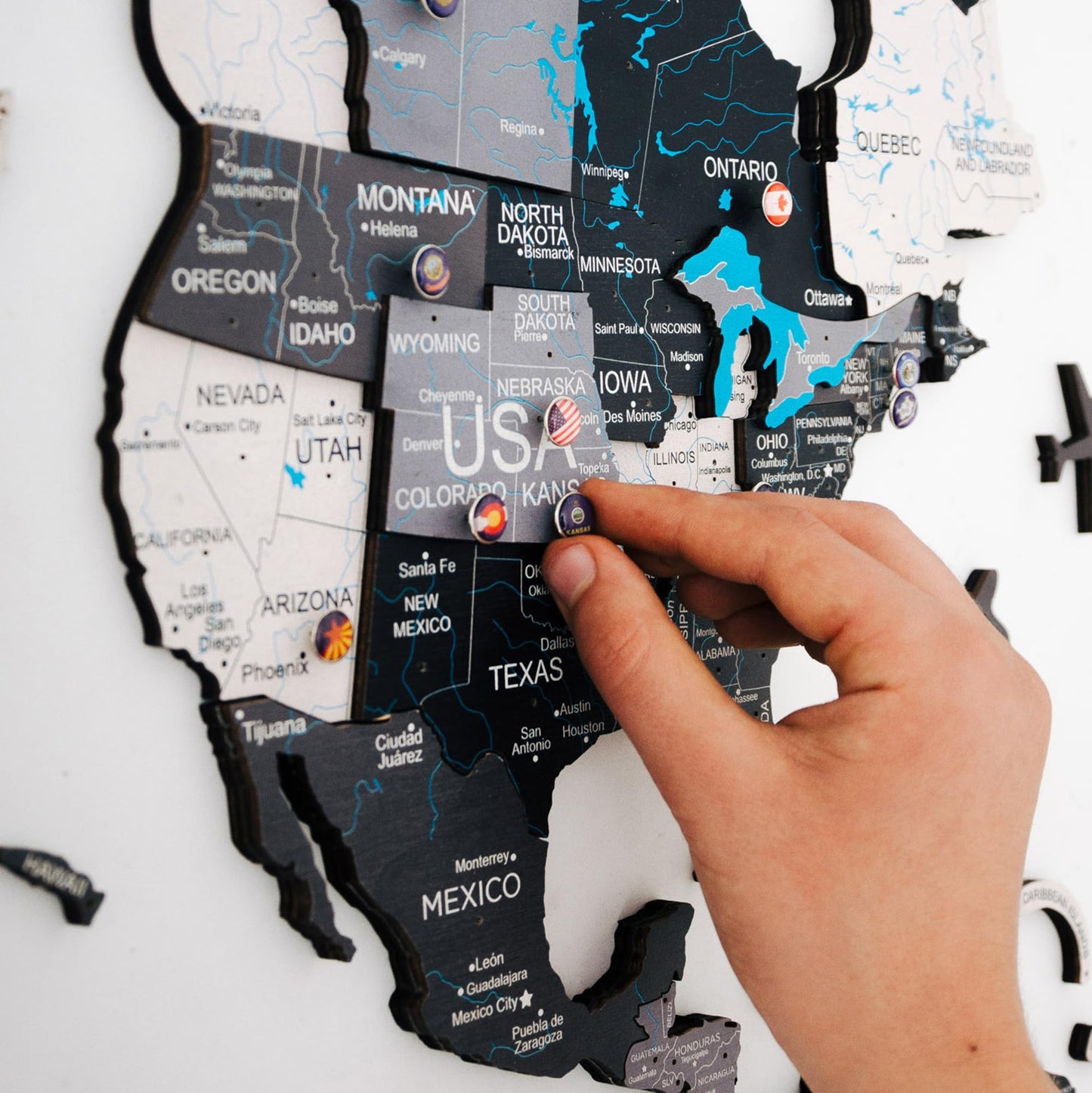 Awesometik Flags Push Pins for World Wood Map Pieces Creative National Flag Pins Thumb Tacks Country Map Push Pin Decorative Pins for Pinboards