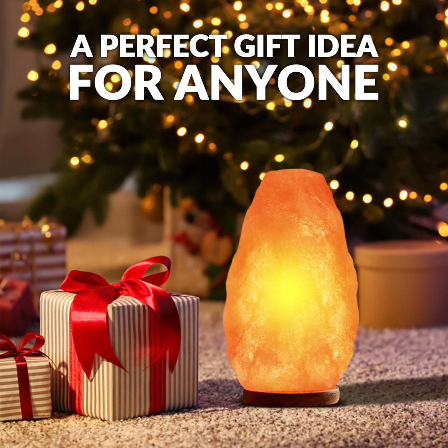 Himalayan Glow Natural Pink Salt Lamp, Crystal Salt Lamp Night Light with (ETL Certified) Brightness Control Dimmer Switch, Wooden Base & Salt Lamps Bulb, 5-7 Lbs