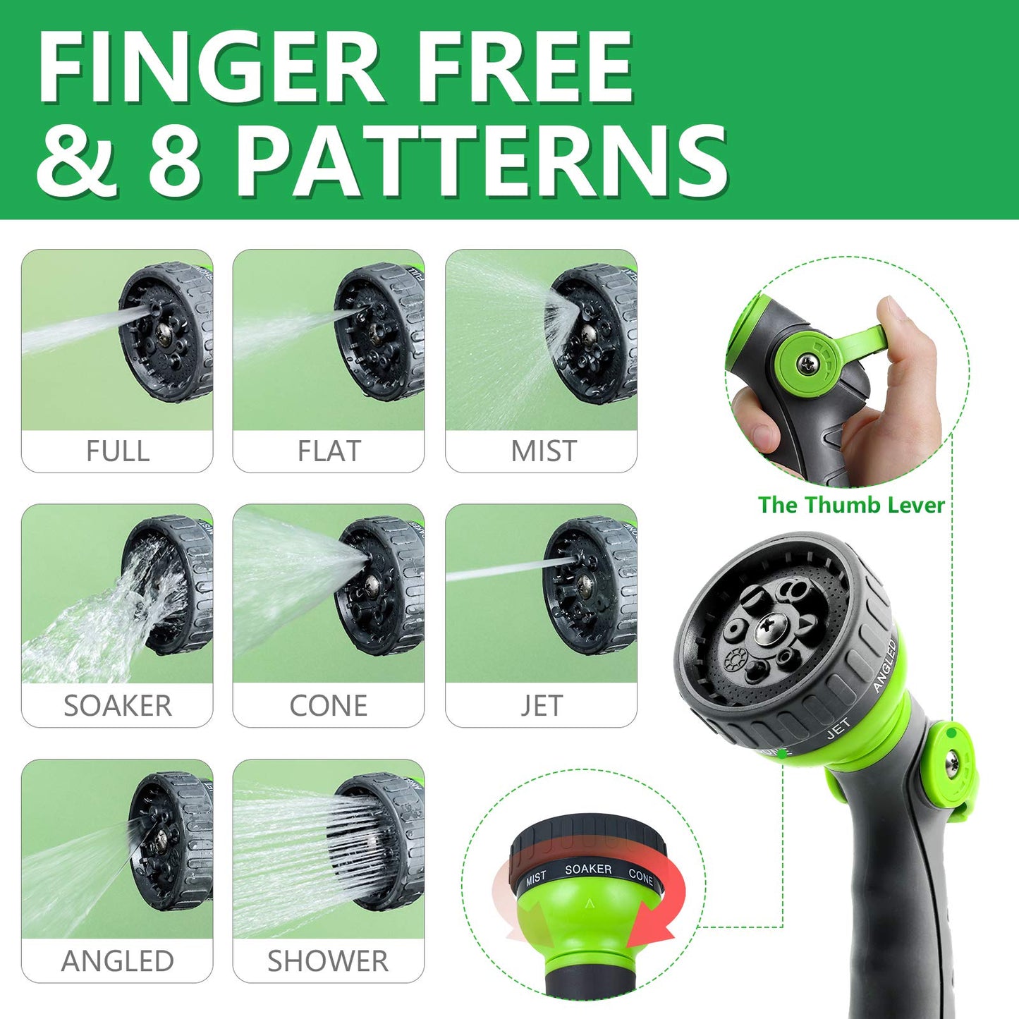 360Gadget Expandable and Flexible Garden Hose 75 ft Water Hose with 3/4" Brass Fittings and 8 Function Sprayer Nozzle, Retractable, Kink Free, Collapsible, Lightweight Hose for Outdoors