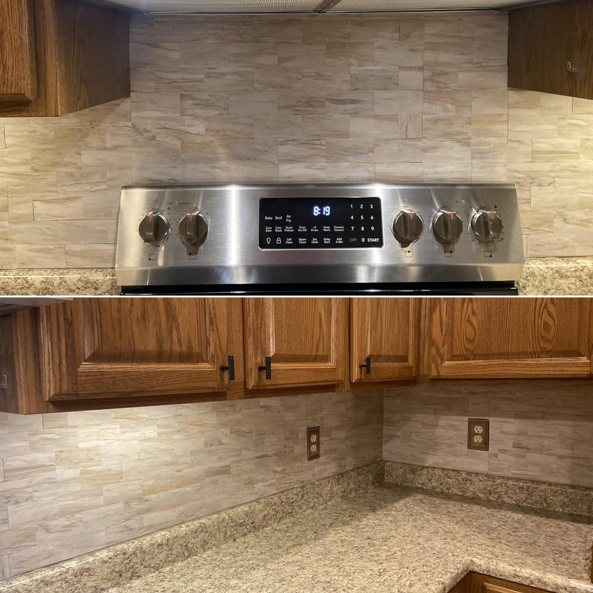 OYASIMI 10-sheet Slate Beige Peel and Stick Backsplash, 12’’Ceramic Look Subway Tile, Waterproof Peel and Stick Wall Tiles for Kitchen and Bathrrom