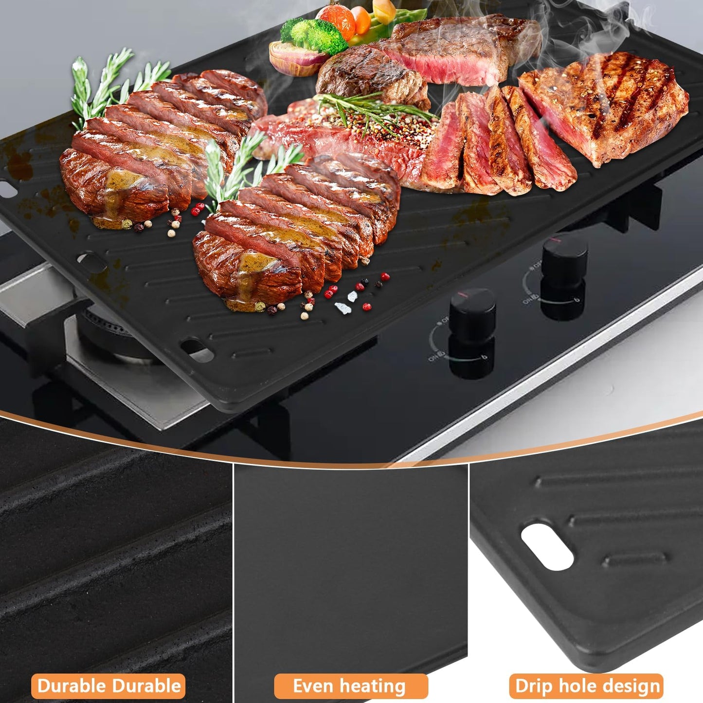66095 Genesis II GS4 BBQ Griddle for Weber Genesis 2 GS4 BBQ Grill Parts Replacement Cast Iron Griddle Insert for Weber Genesis II/II LX 300 SER Accessories 66802 Webber Genesis 300 (2022 YRS), 1PC