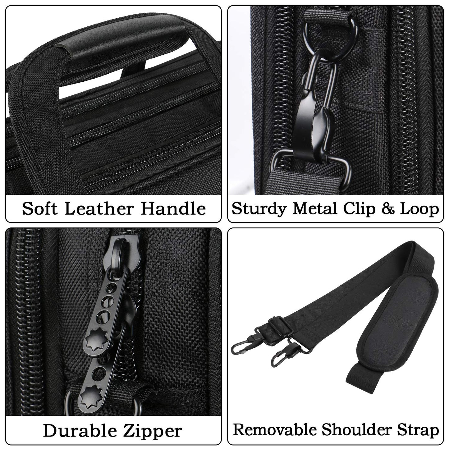 Taygeer 17 Inch Laptop Bag Briefcase Men Professional Waterproof Messenger Bag, Expandable Business Computer Bag ，Black