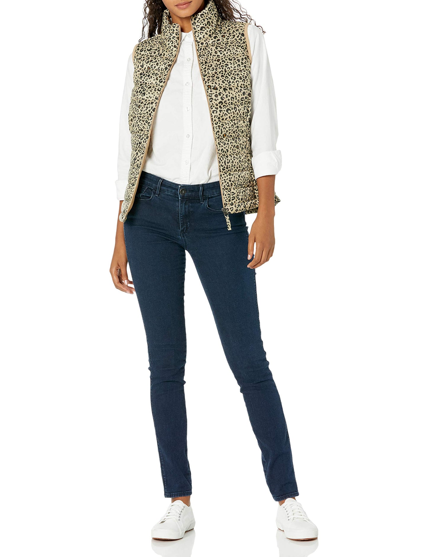 Amazon Essentials Women's Lightweight Water-Resistant Packable Puffer Vest, Animal, X-Large