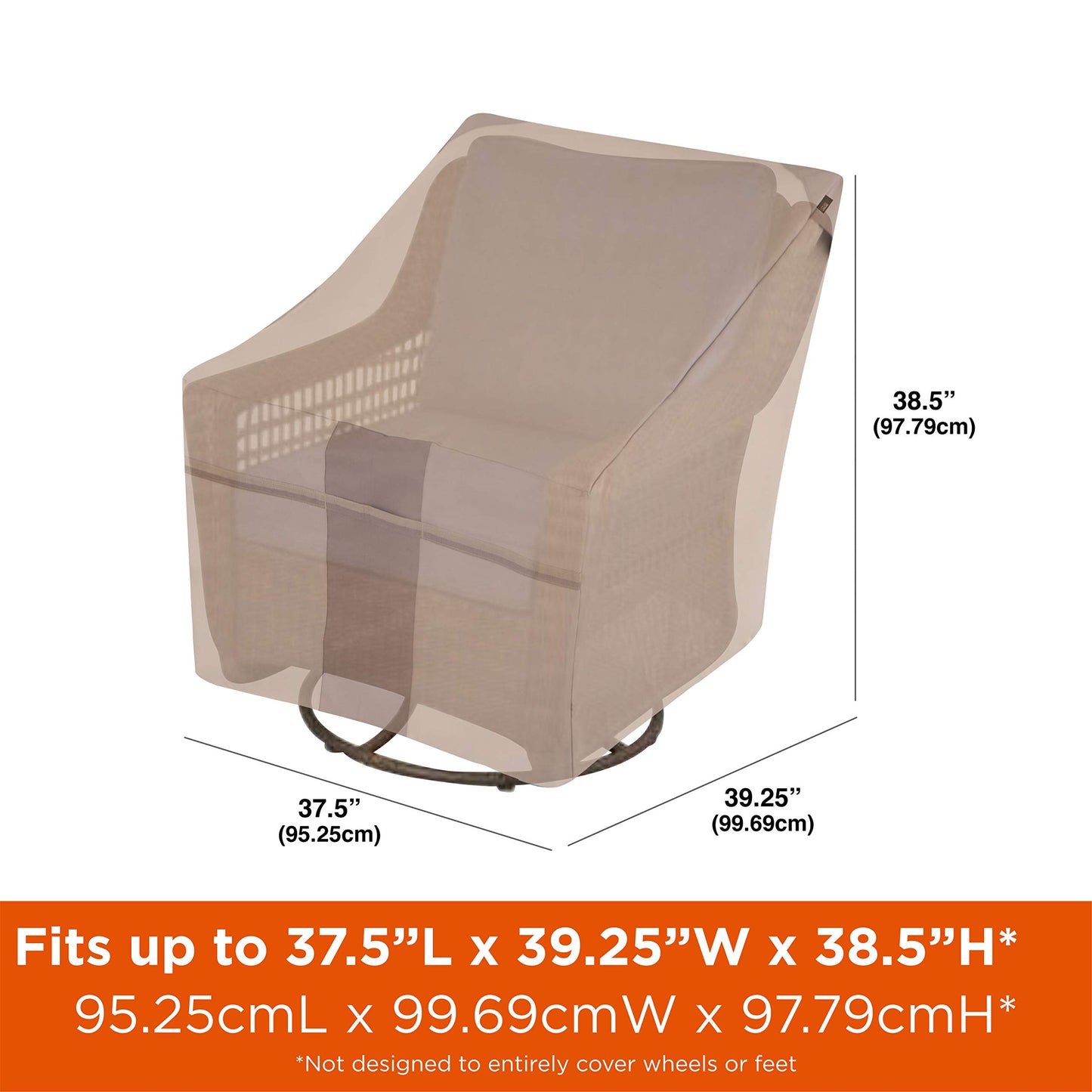 Modern Leisure 2972 Monterey Swivel Patio Lounge Chair, Outdoor Furniture Cover (37.5 L x 39.25 W x 38.5 H inches) Water-Resistant, Beige