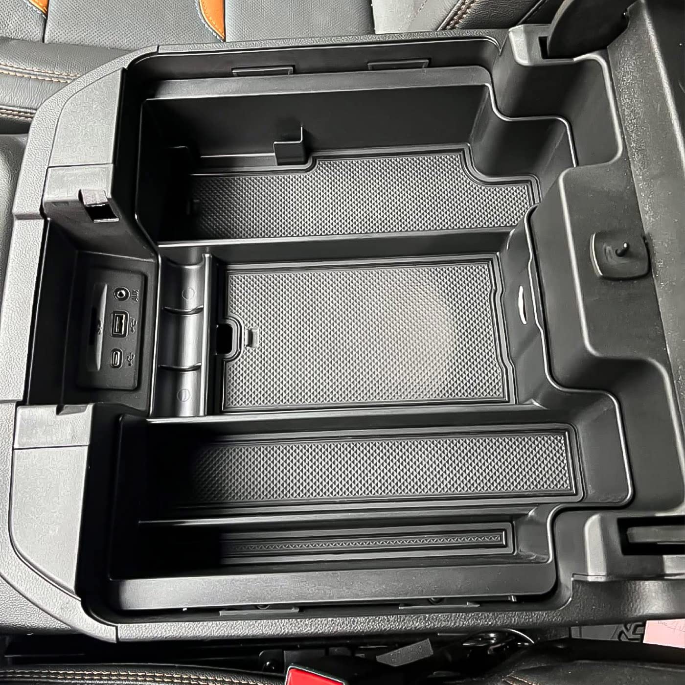TACOBRO Center Console Organizer Compatible with 2020-2023 Silverado/Sierra 2500/3500HD/ 2019-2022 Chevy Silverado 1500 / GMC Sierra 1500 Accessories - Full-Coverage Insert Tray, ABS material Black