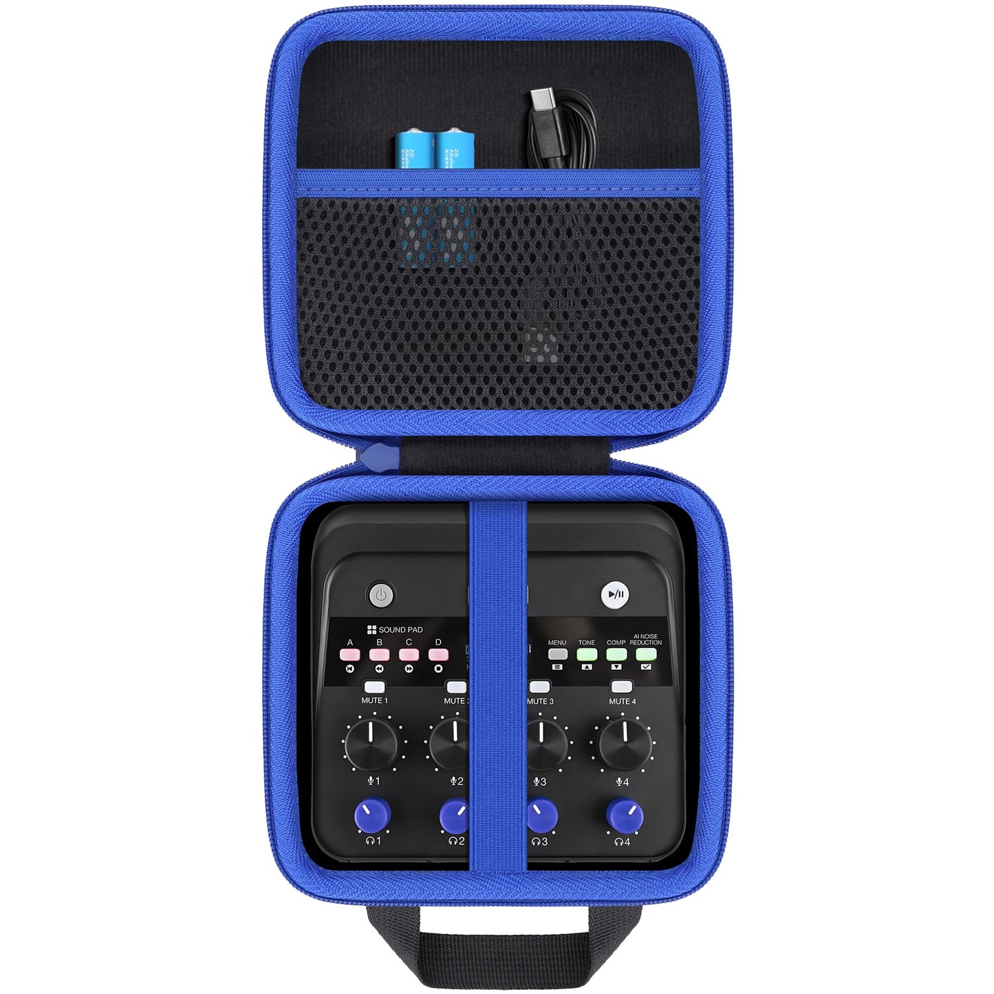 co2CREA Hard Case for Zoom PodTrak P4next Podcast Recorder, Portable Travel Storage Bag with Mesh Pocket, Shockproof EVA Shell and Soft Lining, Fits Cables and Accessories (Case Only)