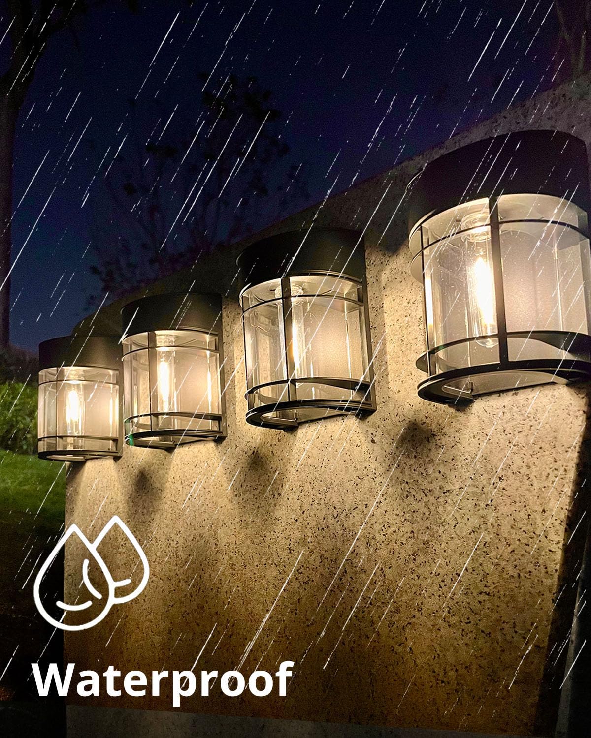 DOESLAG Solar Fence Lights Outdoor 8 Pack Deck Lights Solar Powered with Edison LED Bulbs, Waterproof Solar Outdoor Lights for Garden Fence Post Patio Backyard Décor