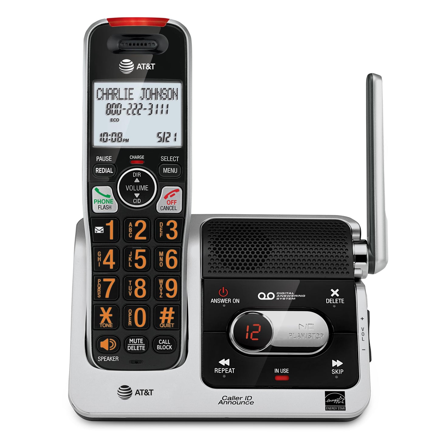 AT&T BL102 DECT 6.0 Cordless Phone for Home with Answering Machine, Call Blocking, Caller ID Announcer, Audio Assist, Intercom, and Unsurpassed Range, (Canadian Version)