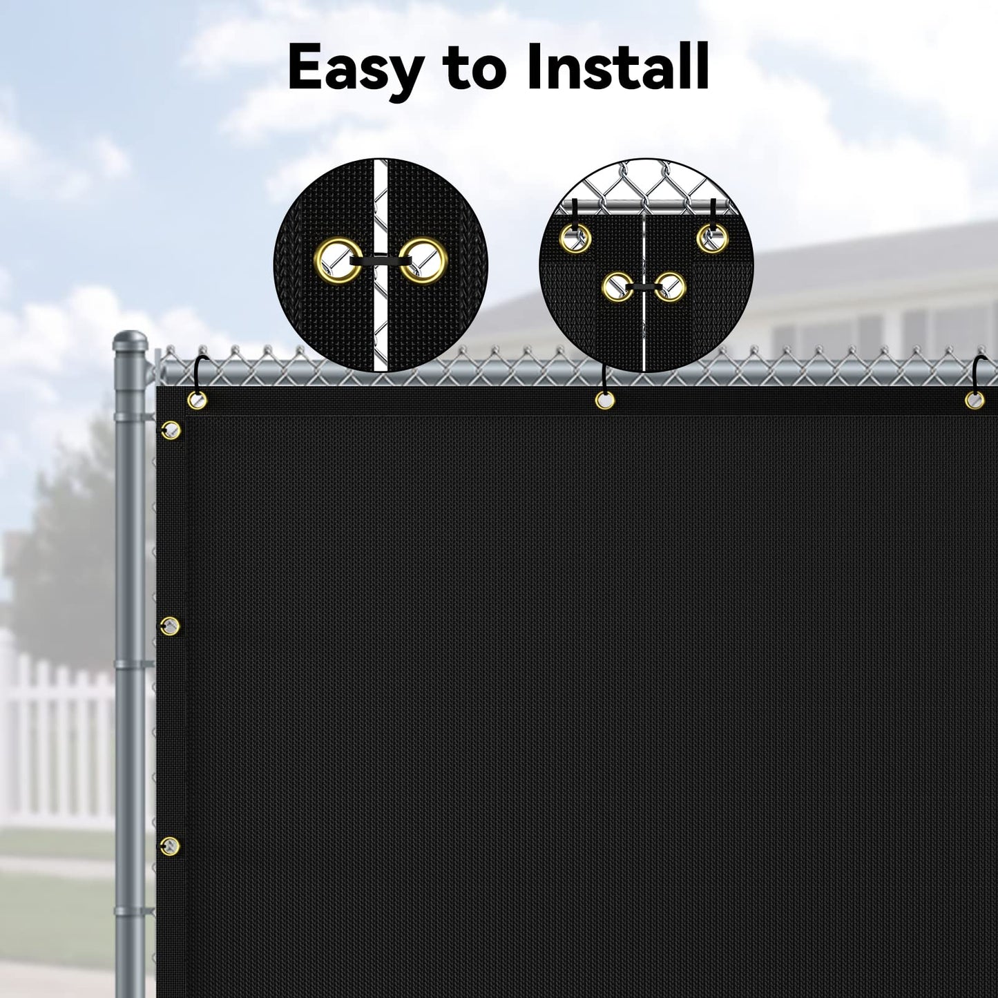 Balcony Privacy Screen, 5' x 25' Fence Screen for Privacy Windscreen, Deck Privacy Fence Porch Covering Patio Screen Fence, Cable Ties Included, Black