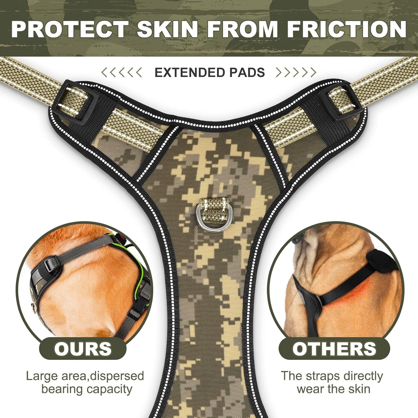 BiPawTi Light Up Dog Harness No Pull, LED Dog Harness Rechargeable/Reflective/4 Point Adjustable/High Visibility Lighted, Glowing Pet Vest Harness for Night Walking - Orange, XL