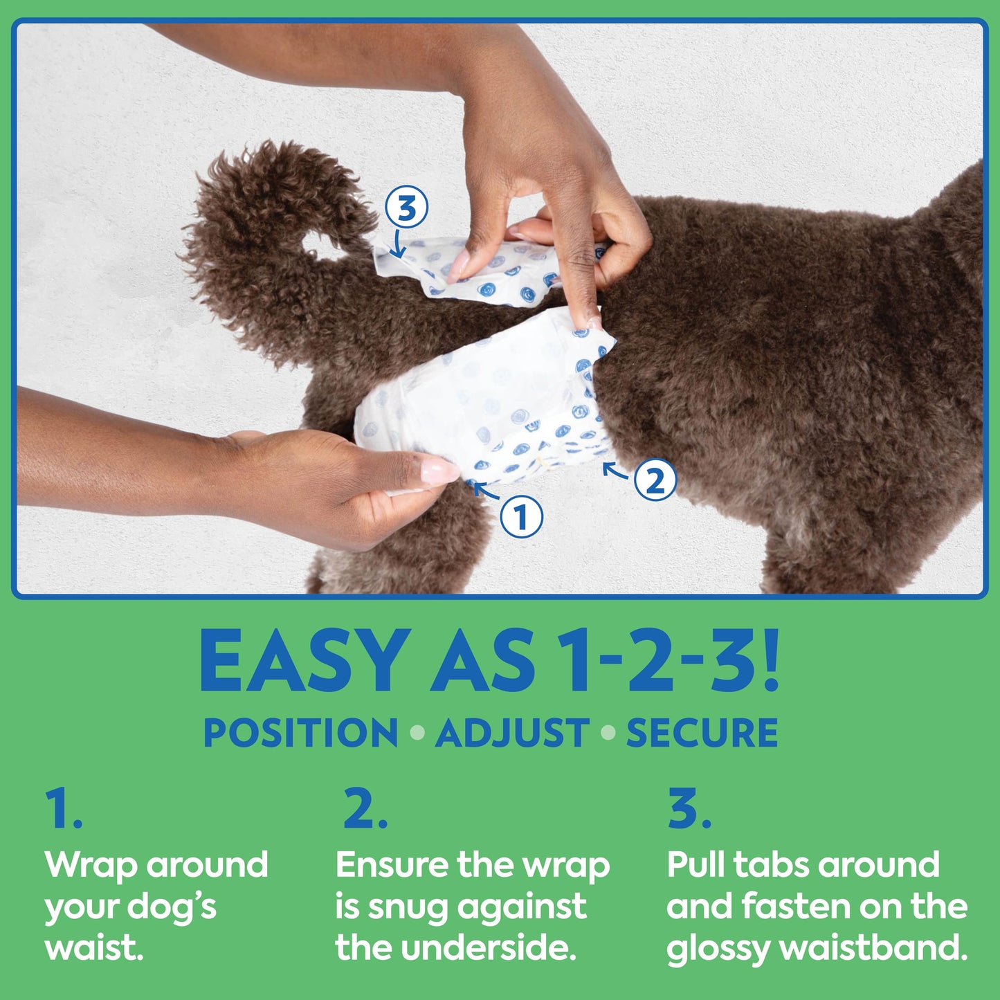 OUT! Pet Care Disposable Male Dog Diapers | Absorbent Male Wraps with Leak Proof Fit | Medium/Large, 32 Count