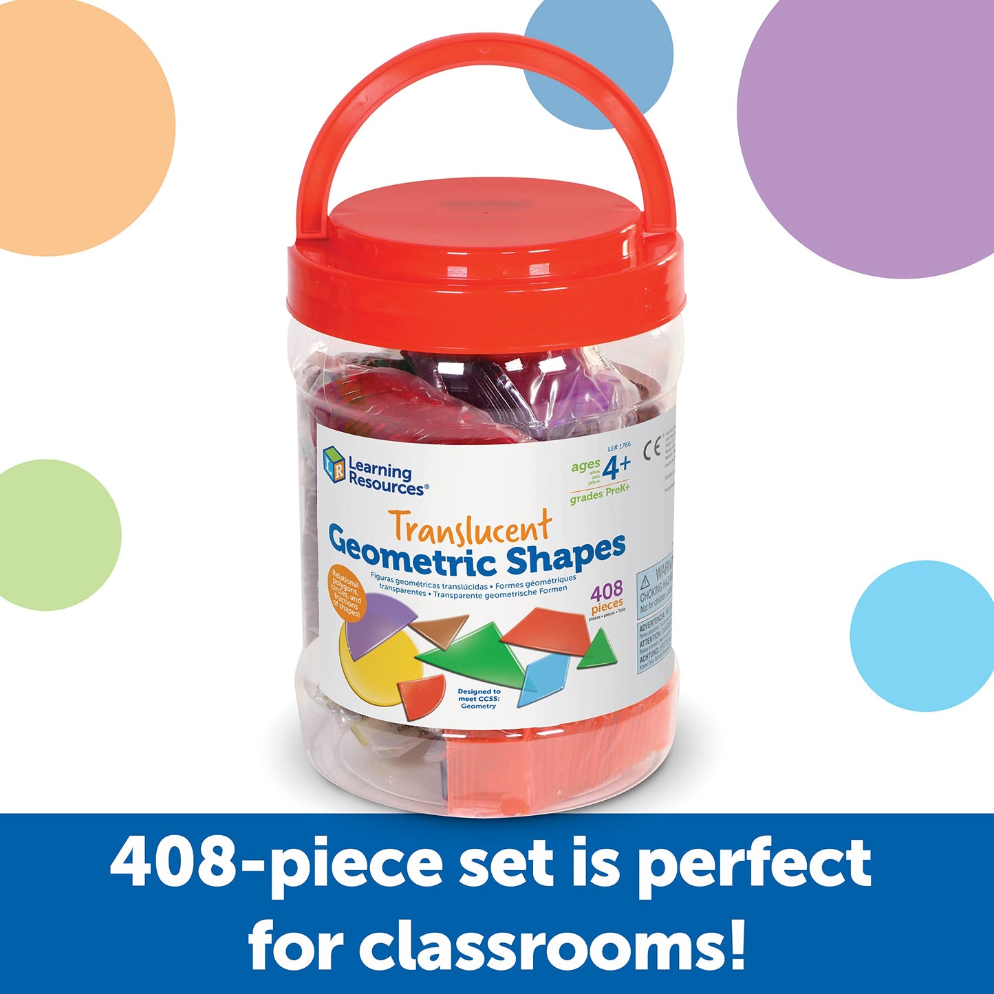 Learning Resources LER1766 Translucent Geometric Shapes