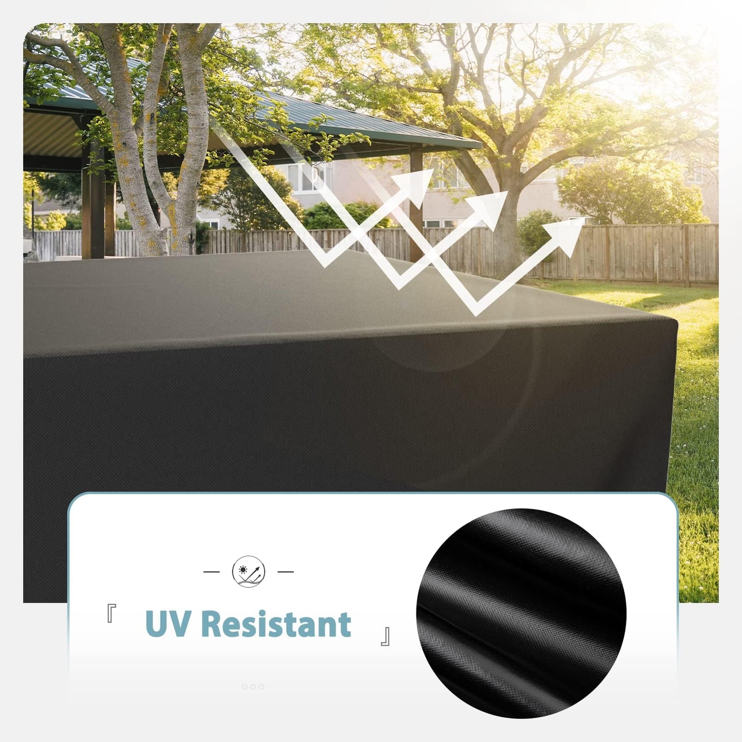 SHINESTAR Fire Pit Table Cover 44 Inch Heavy Duty Waterproof Rectangular Fire Pit Cover for Outland Living 401/403 Outdoor Propane Gas Fire Table, Durable Gas Fire Pit Rectangle Covers, Black