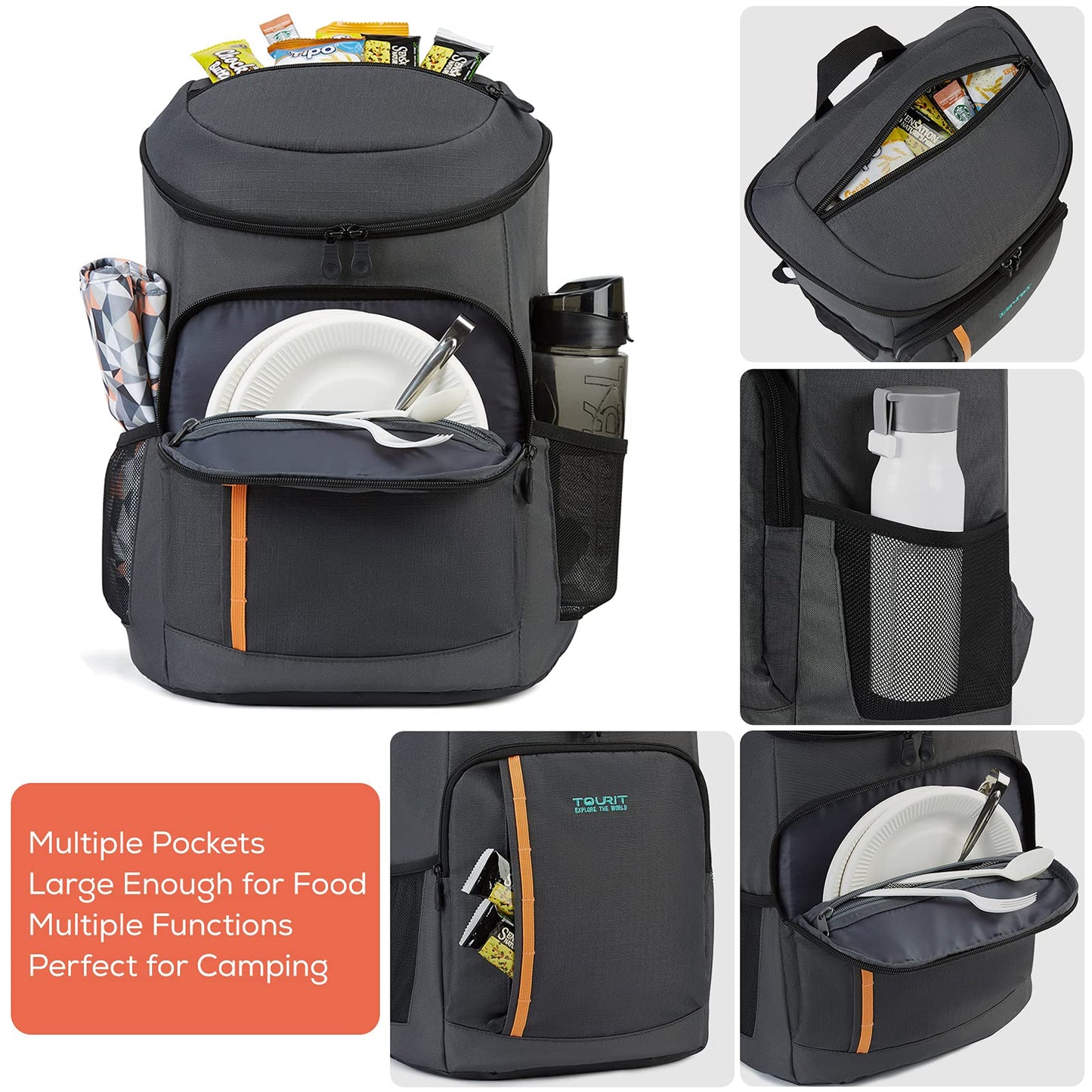 TOURIT Cooler Backpack 30 Cans Lightweight Insulated Backpack Cooler Leak-Proof