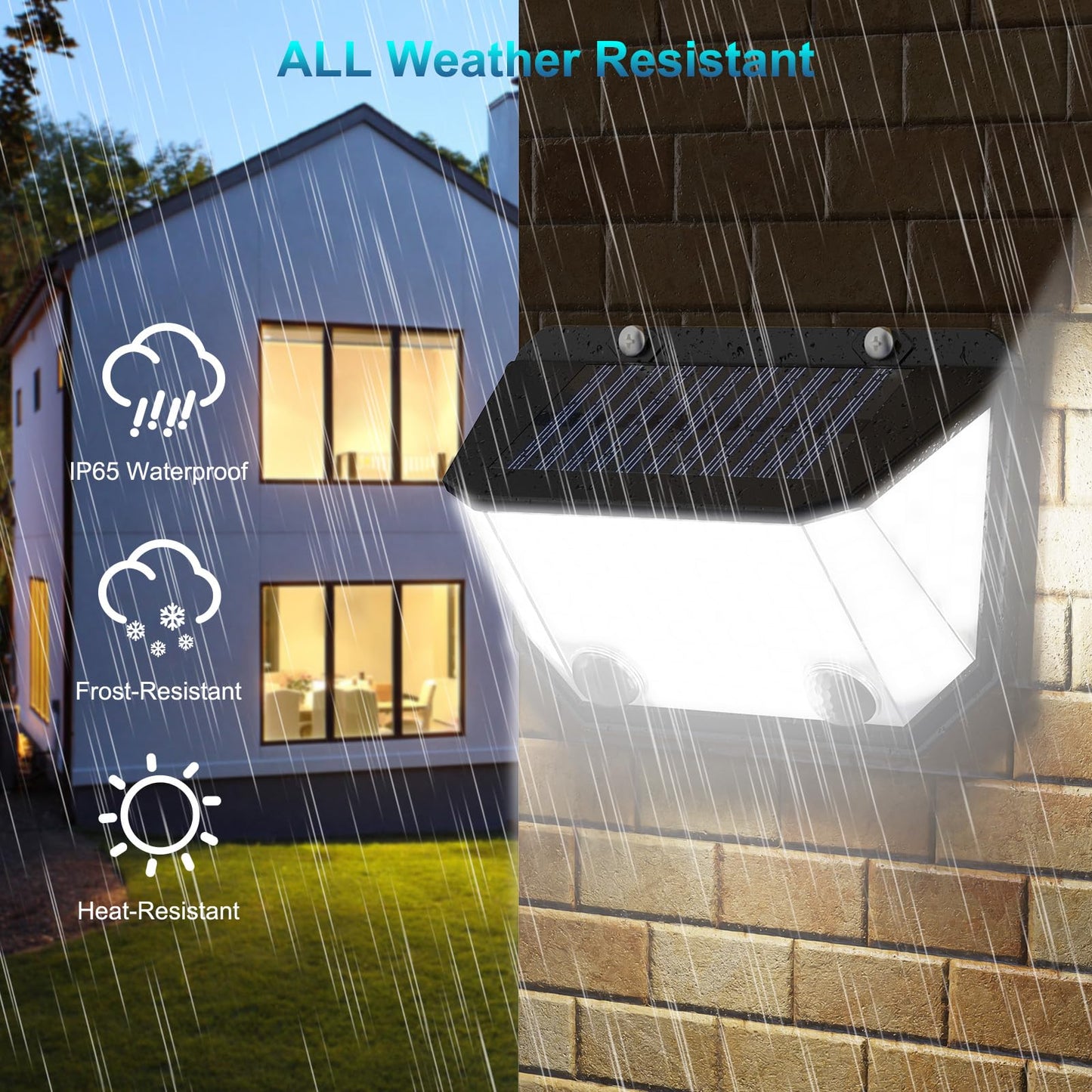 Kasonic Solar Lights Outdoor, 122 LEDs Wider Motion Sensor Lights with 300°Wide Angle, Ultra-Bright Solar Security Wall Lights for Outside Garden Patio Fence Stairway, Cool White-4 Pack