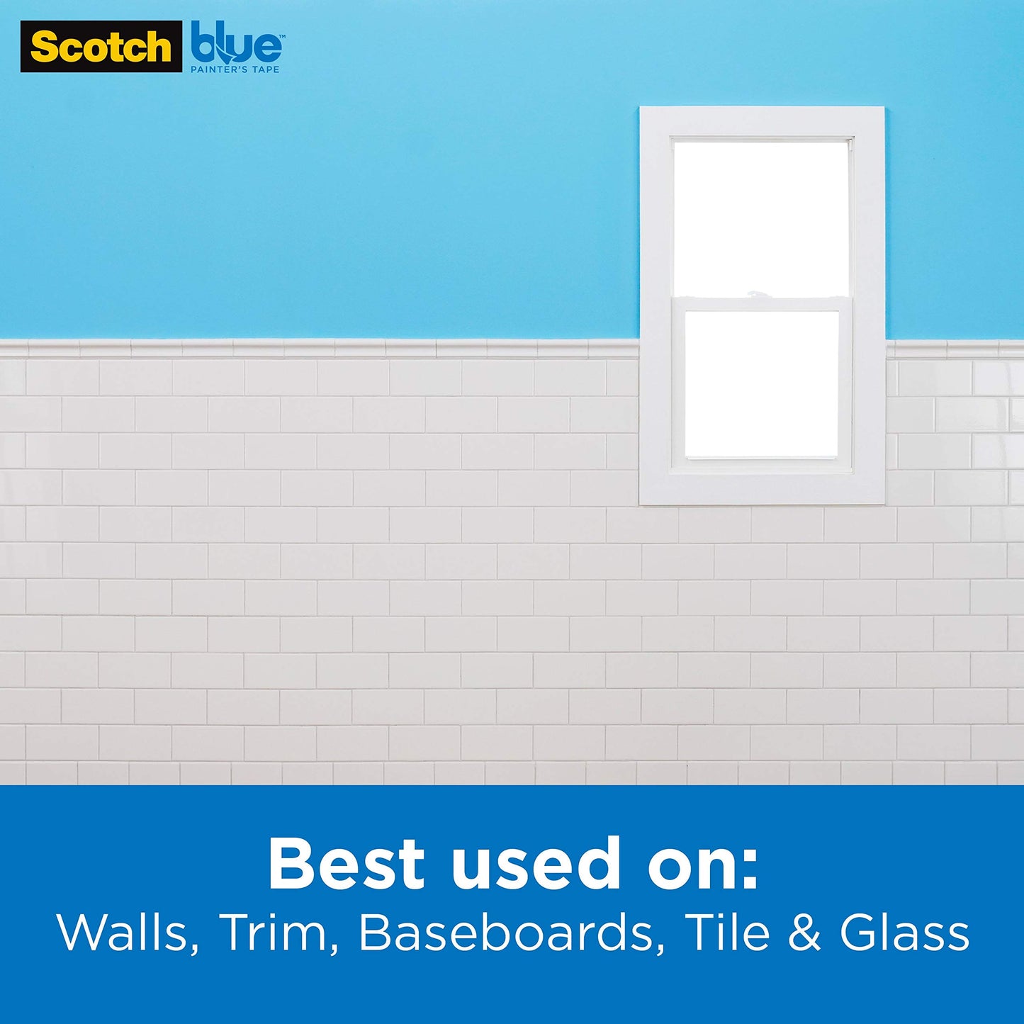 Scotch Painter's Tape 2093-48TC3 Sharp Lines Painter’s Tape, 1.88" Width, Blue