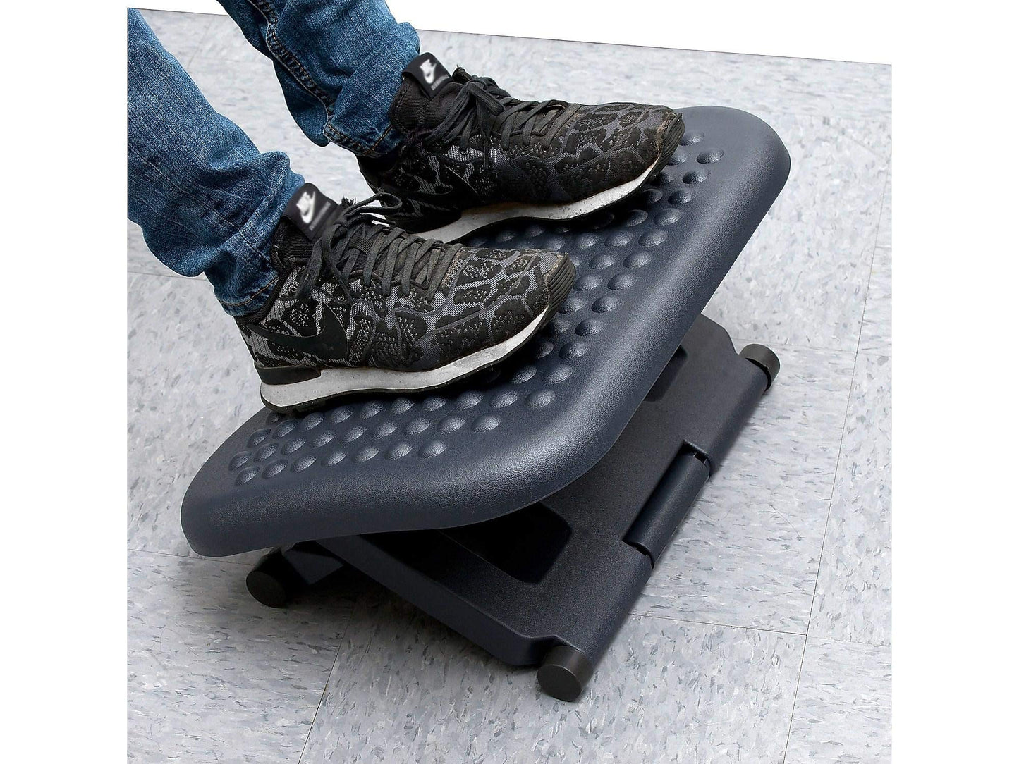 Mind Reader Rest, Ergonomic Foot, Pressure Relief for Comfort, Back, and Body, 3 Height, Black