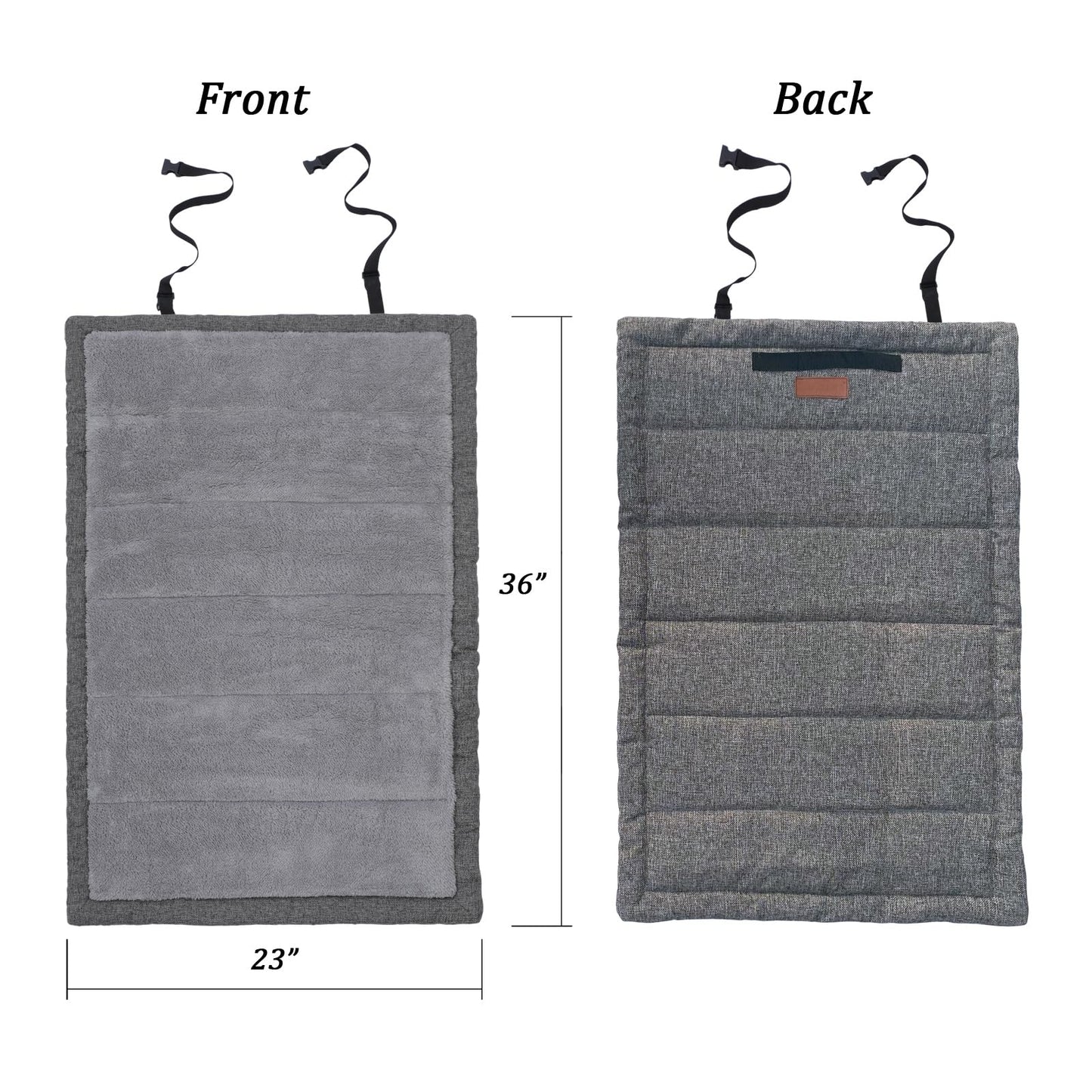 Rollup Outdoor Dog Bed,Camping Travel Dog Bed Mats for Medium Large Dogs, Portable, Foldable, Machine Washable Pet Accessories for Maximum Convenience 36”*23” Grey