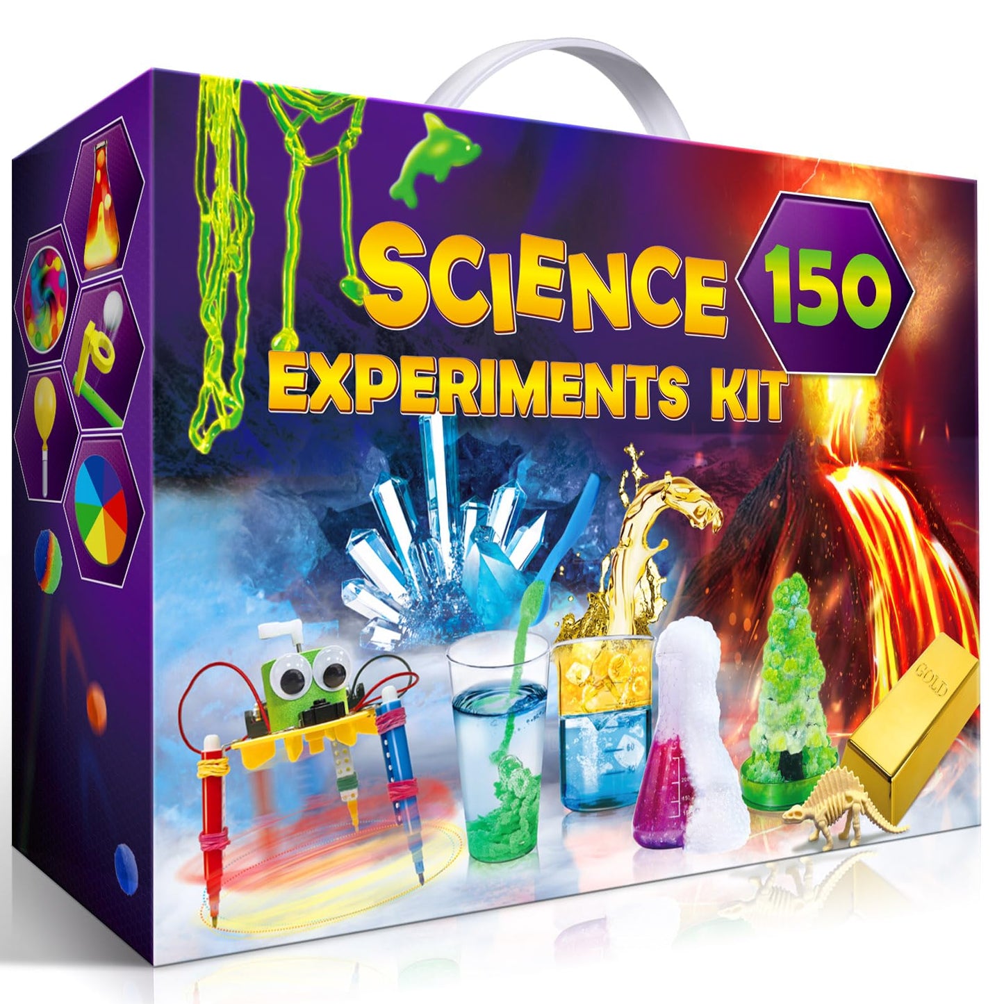 UNGLINGA 150 Experiments Science Kits for Kids, S.T.E.M Educational Toys for Boys Girls Birthday Gift Ideas, Volcano, Chemistry Set