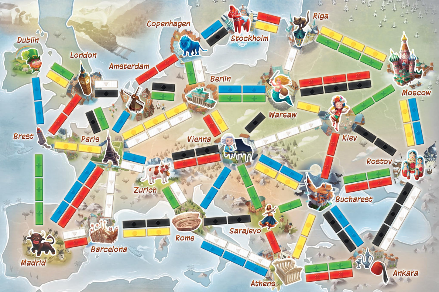 Ticket to Ride - First Journey - Europe (English) - Board Games - Strategy/Family - Introductory Train Adventure Games-Ages 6+ - 2 to 4 Players - 15 to 30 Minute Playtime - Made by Asmodee
