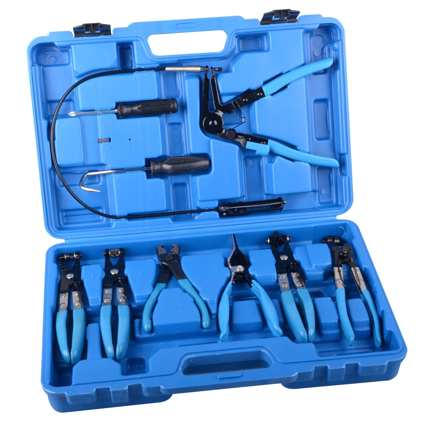 DAYUAN 9pcs Wire Long Reach Hose Clamp Pliers Set Fuel Oil Water Hose Auto Tools
