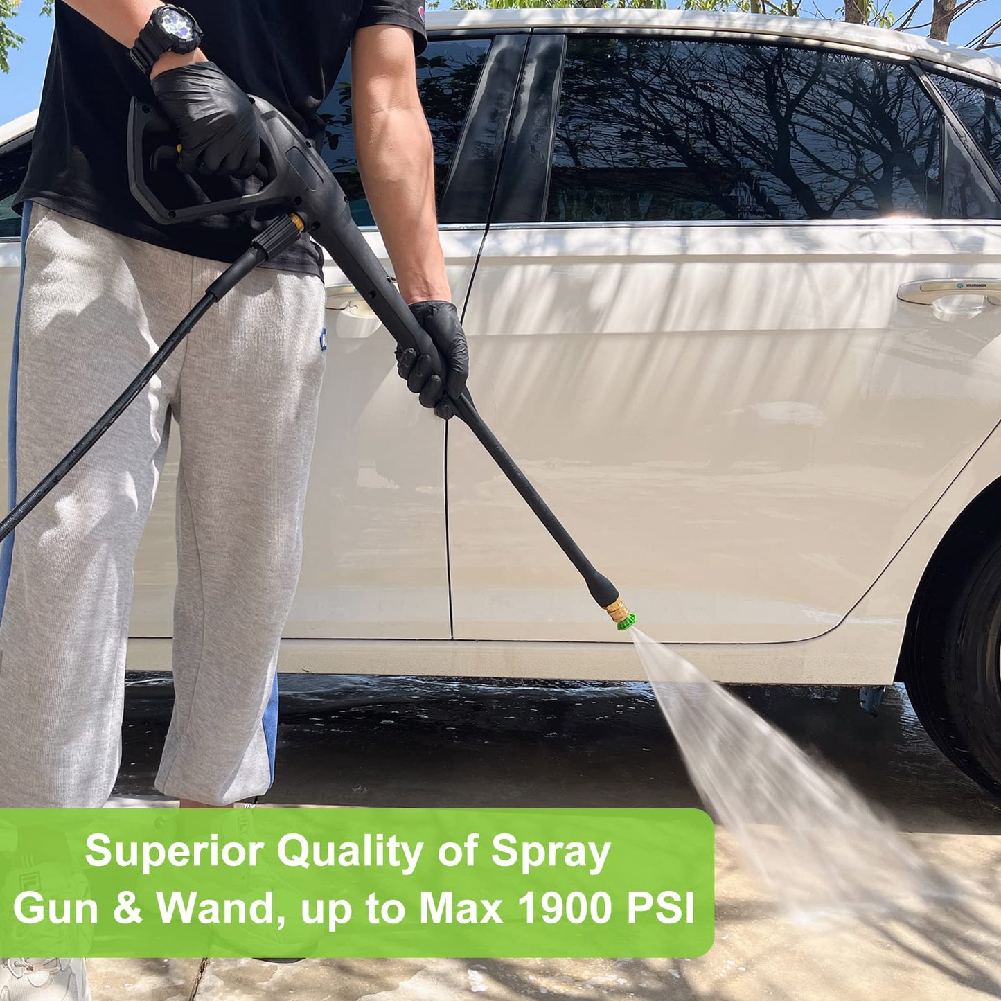 Bear Force High Pressure Water Spray Gun Wand Jet Nozzle Tips, Power Washer Water Gun Compatible with Some of Greenworks Karcher Ryobi Homelite Electric Pressure Washer Max 1900 PSI