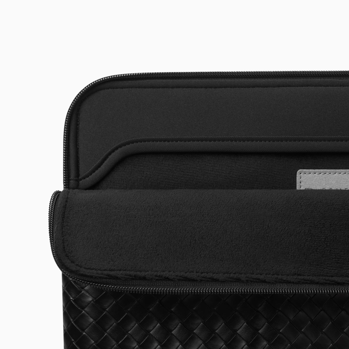 Comfyable Woven Laptop Sleeve 13 Inch Faux Leather Compatible with 13/13.3/14 Inch MacBook Air & MacBook Pro M5 M4 M3 M2 2025-2021, Mac Travel Case for Men Women, Computer Sleeve, Black