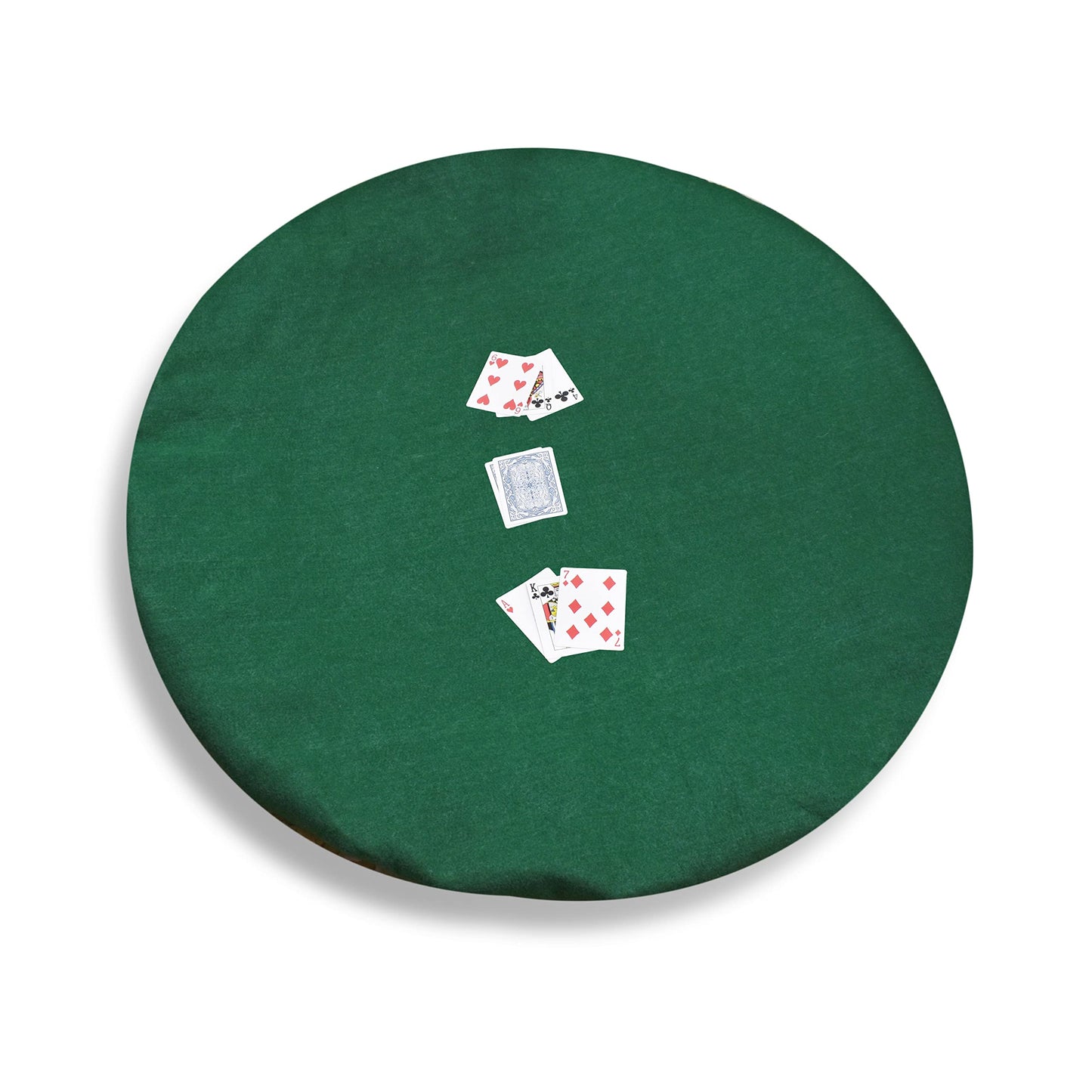 Katai Poker Table Cover – Fits 36–48" (91–122 cm) Round Tables – Green Felt Casino Top for Poker, Mahjong & Board Games – Includes 6 Cork Coasters