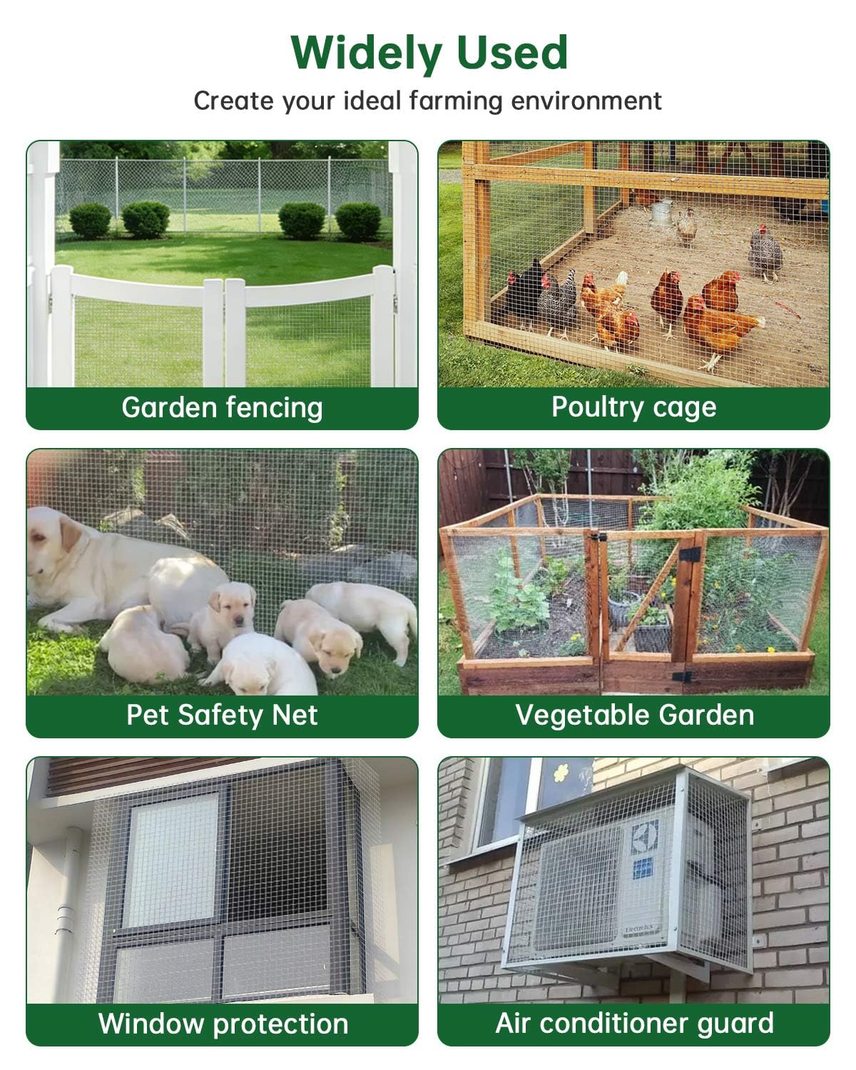 ASULUPHY 1/4 in Hardware Cloth, 16 in * 16.4 FT Chicken Wire Fencing, Hot-Dipped Galvanized After Welding Garden Plant Supports Welded Metal Chicken Wire Poultry Animal Netting Cage Screen