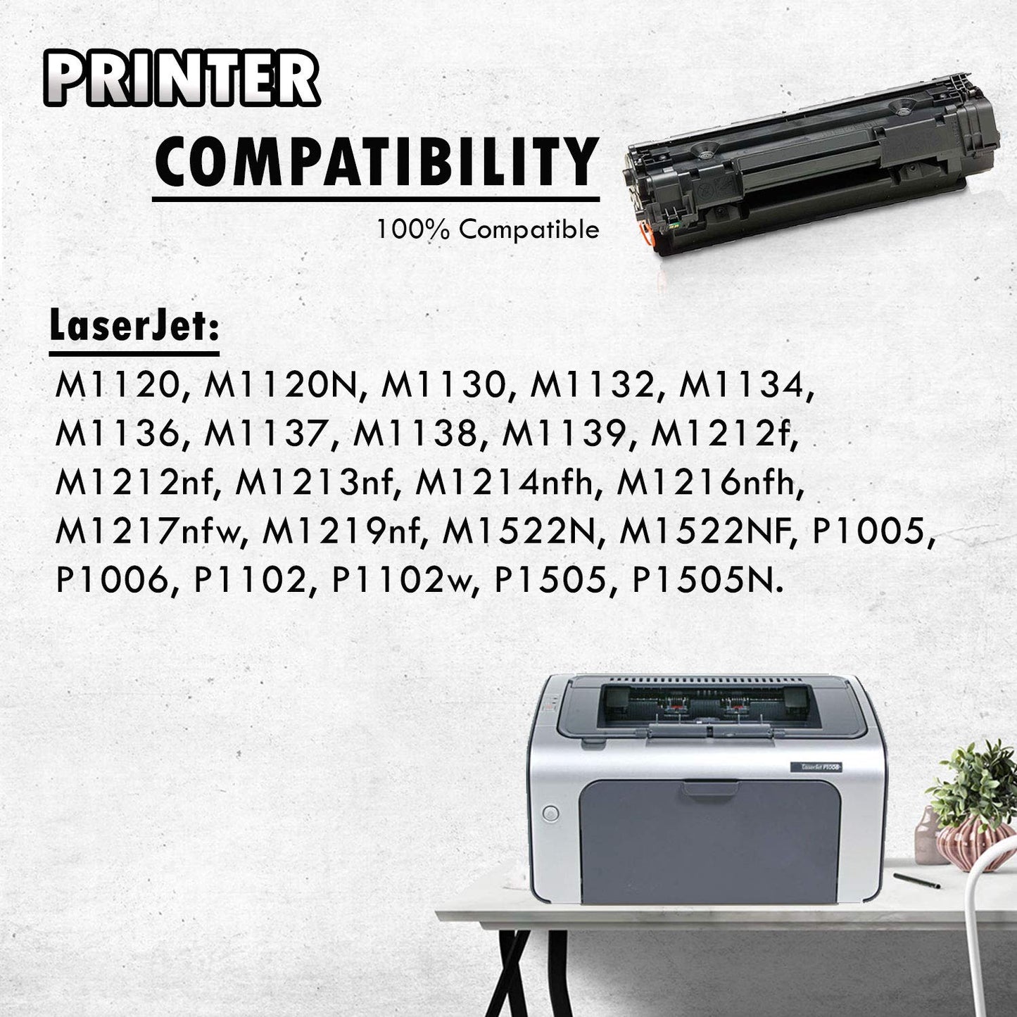 2 Inkfirst Compatible Toner Cartridges Replacement for HP CB435A / CE285A / CB436A (35A / 85A / 36A) LaserJet M1213nf M1136 M1214nfh M1137 M1216nfh M1138 M1217nfw M1139 M1219nf M1120 M1120N M1522N M1522NF P1505 P1505N P1005 P1006 P1102 M1130 M1212f P1102w