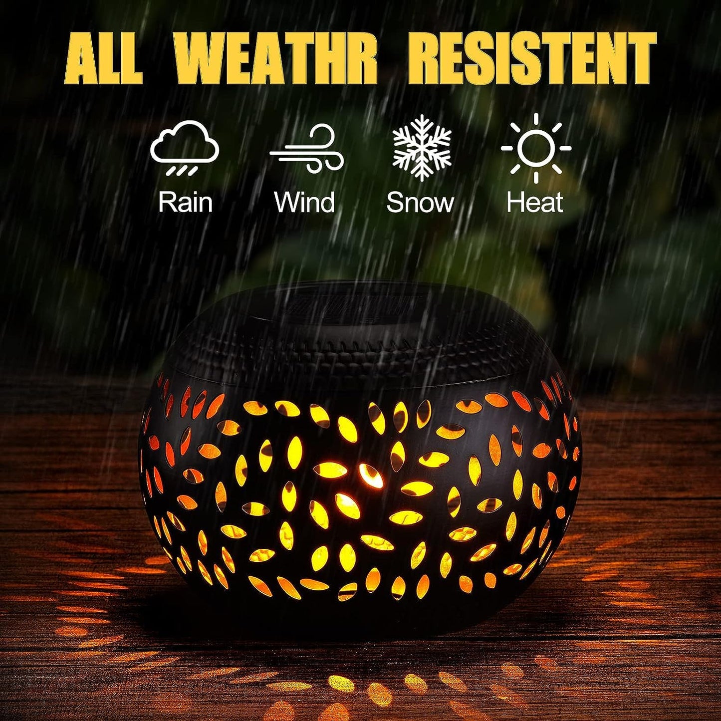 Solar Table Lanterns Outdoor Waterproof - LED Lamp Black Metal Tabletop Light Solar Powered Decorative Lantern for Indoor Desk Bedroom Patio Garden Pathway Yard(1 Pack)